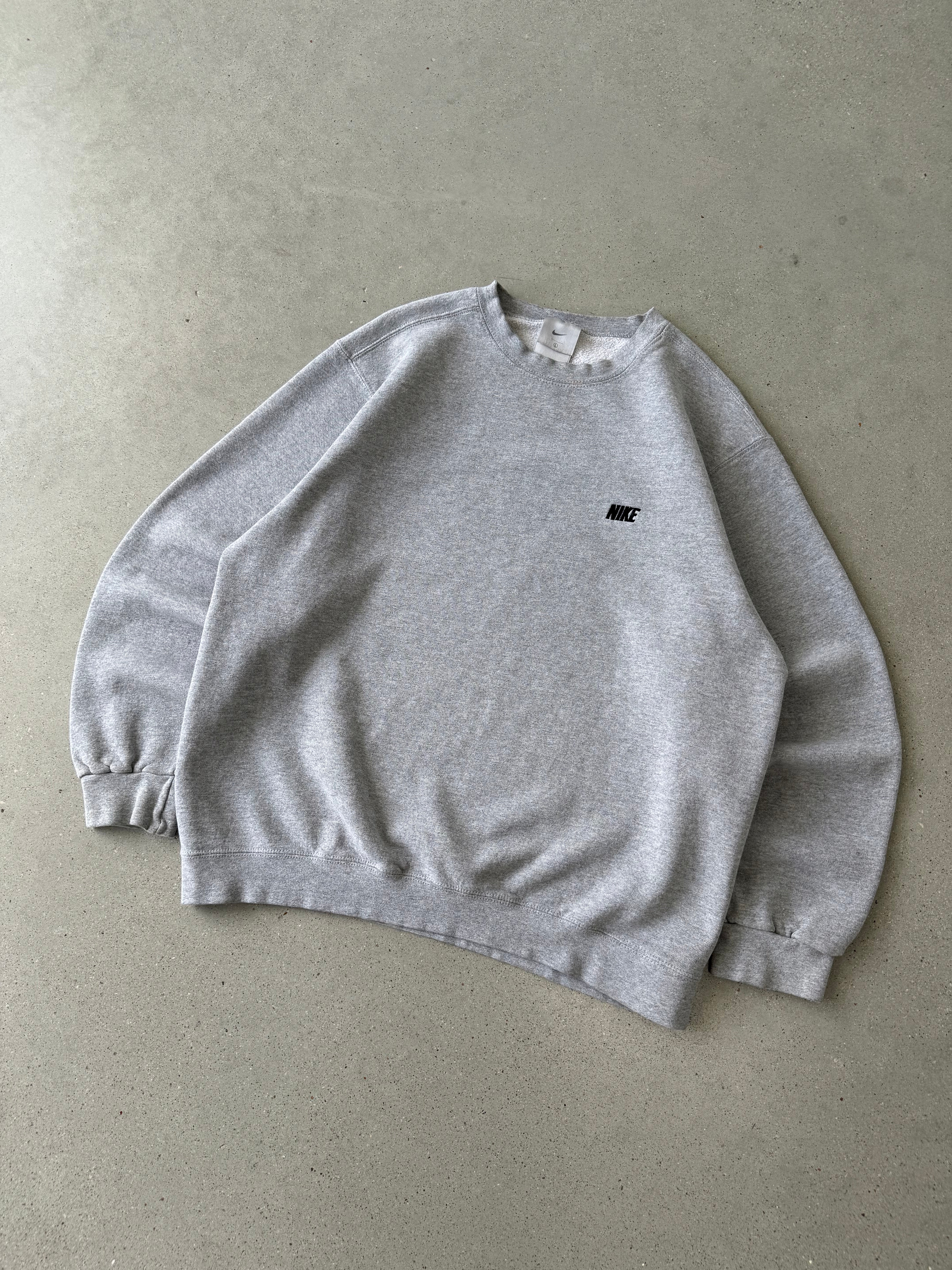 Vintage Nike Gray Mini Spellout Sweatshirt - L