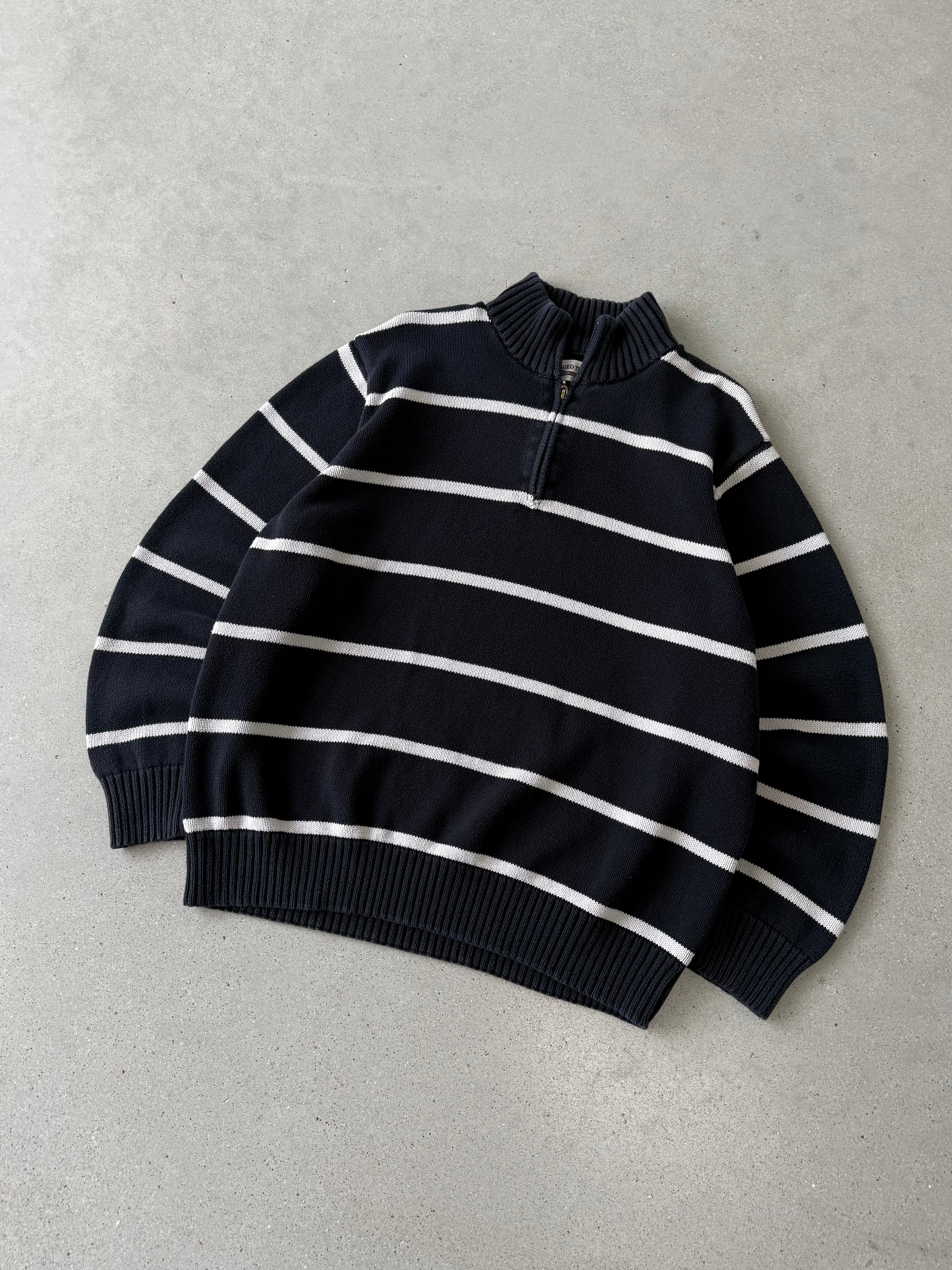 Vintage Rugged Trails Striped Quarter-zip - XL