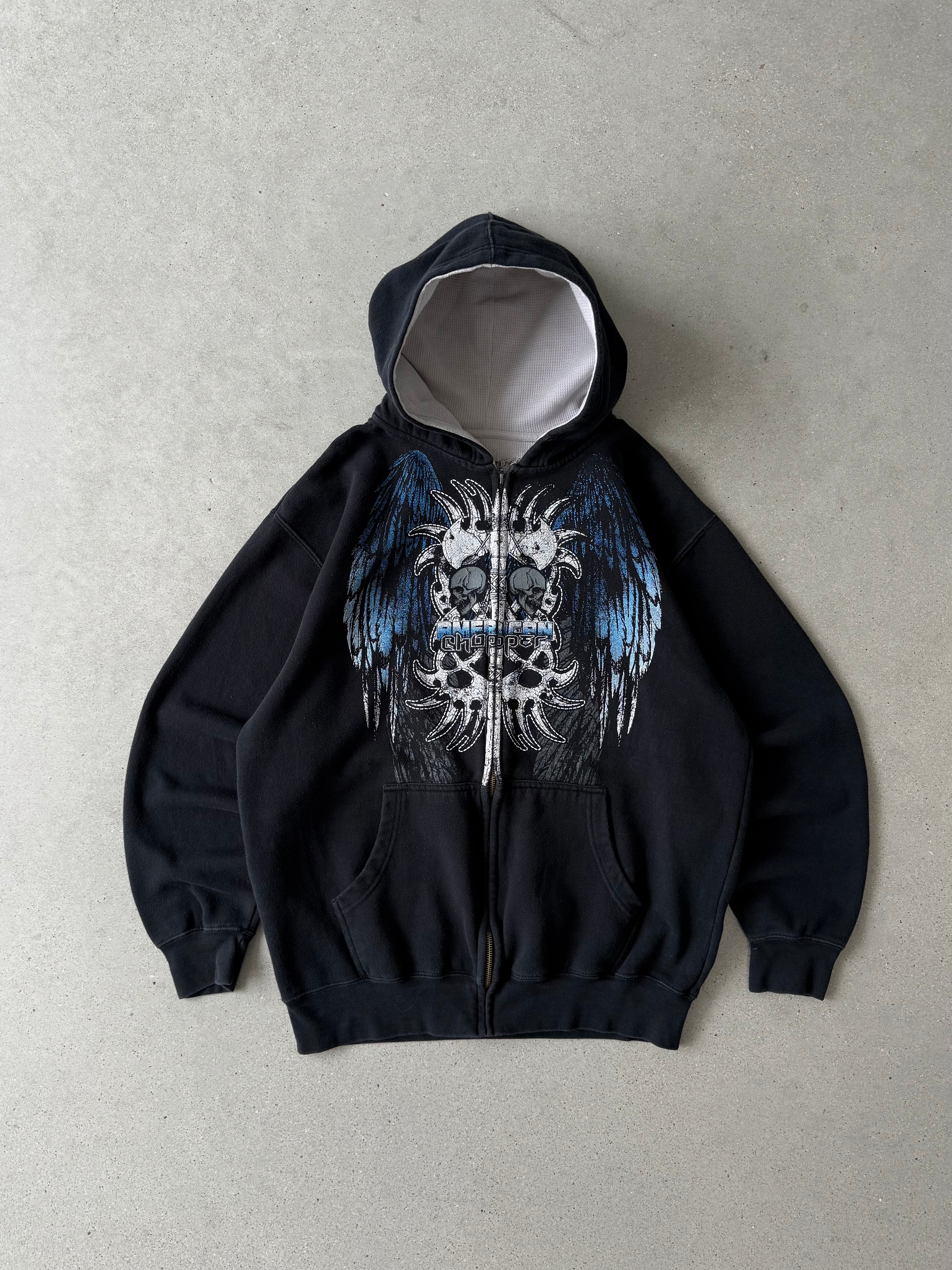 Vintage Y2K American Choppers Zip-up Hoodie - L