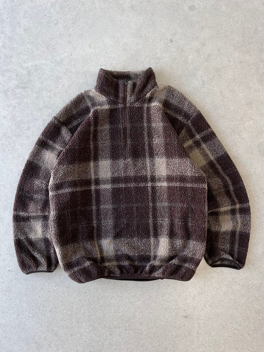 Vintage Nautica Brown Fleece Jacket - M