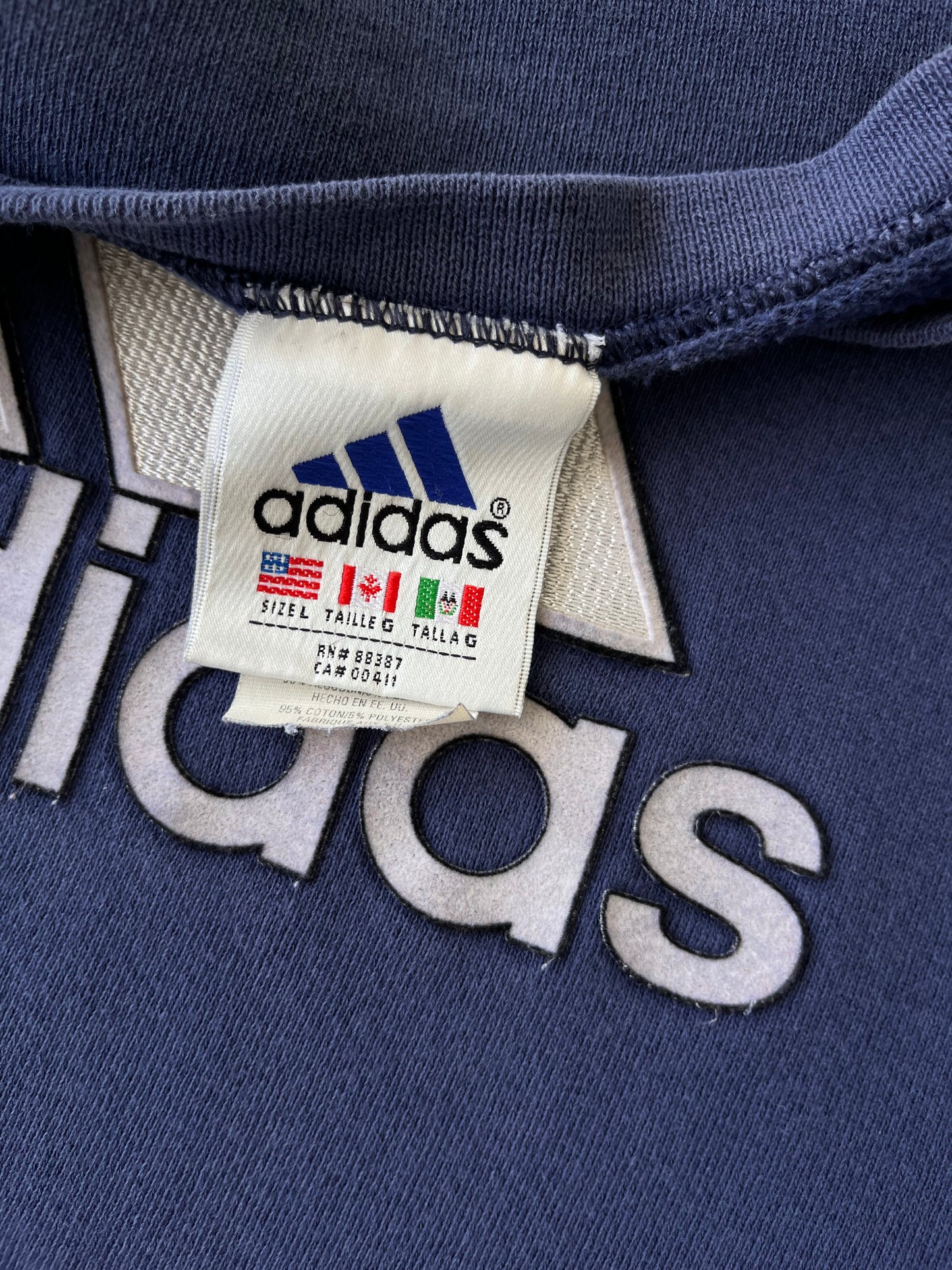 Vintage Adidas Navy Crewneck - L