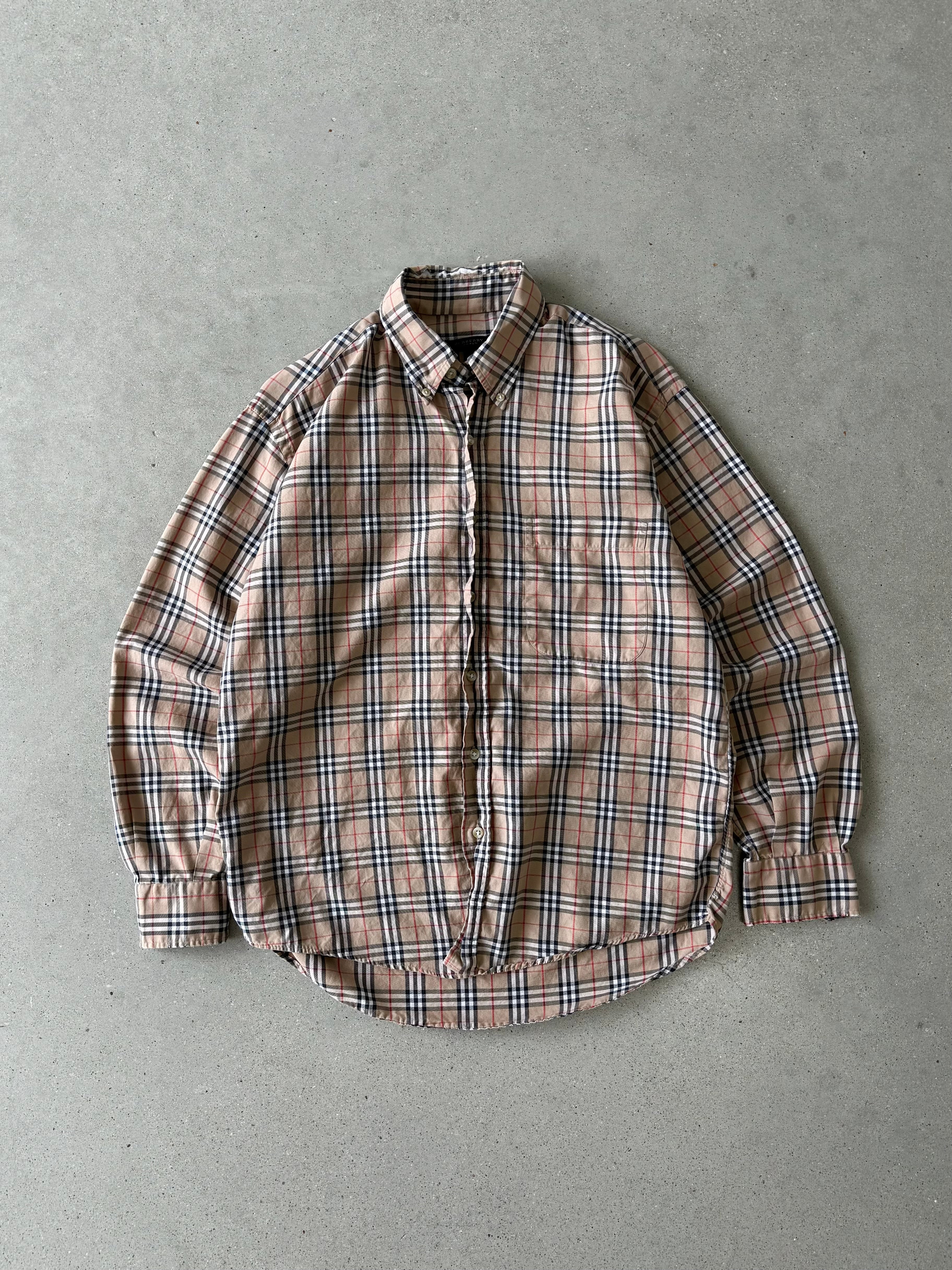Vintage Burberry Plaid Button-up - M