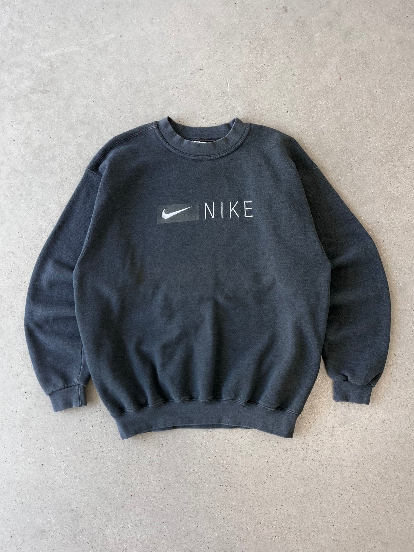 Vintage Nike Spell-out Charcoal Crewneck - M