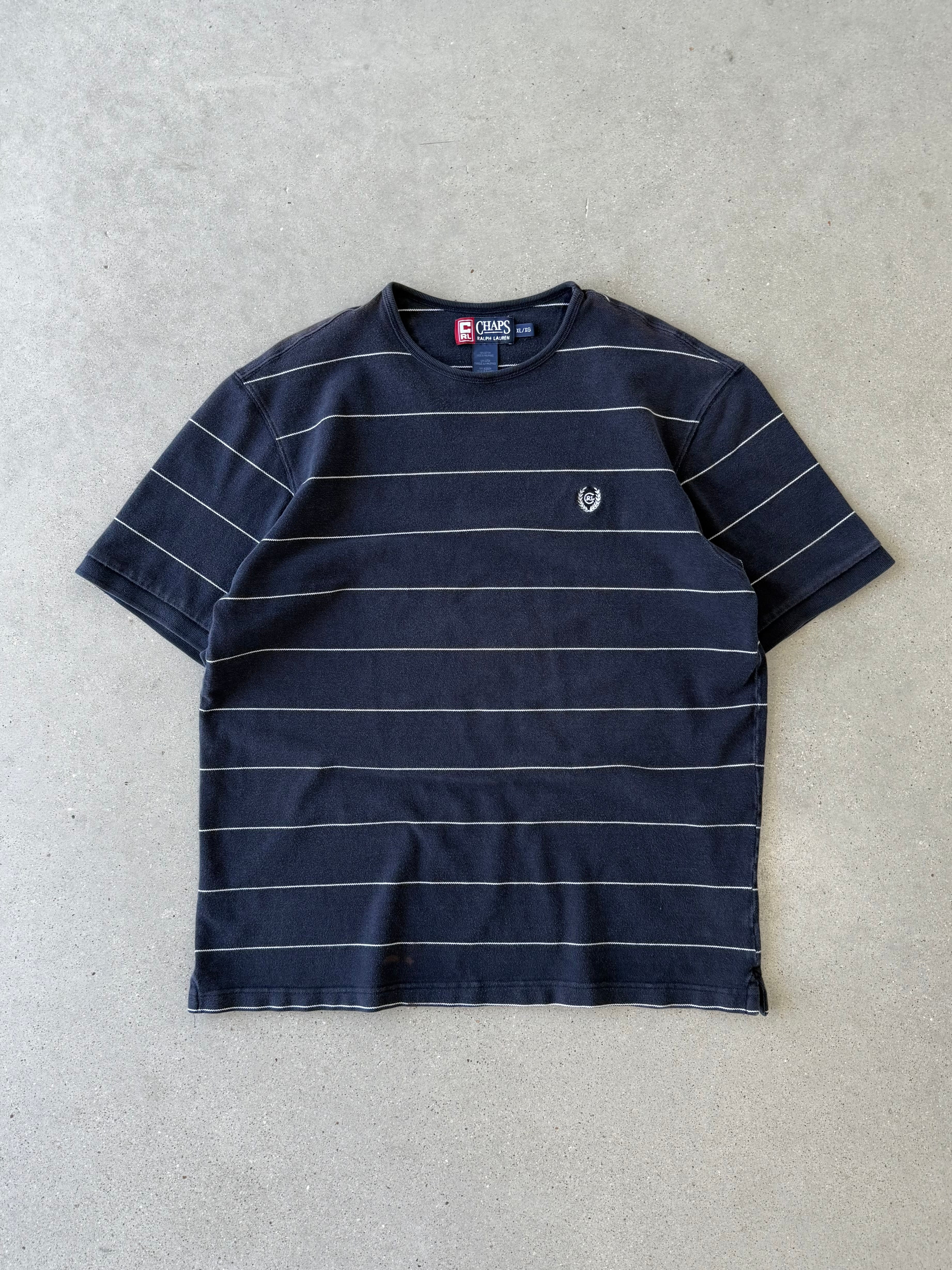 Vintage Chaps Ralph Lauren Striped Tee - XL