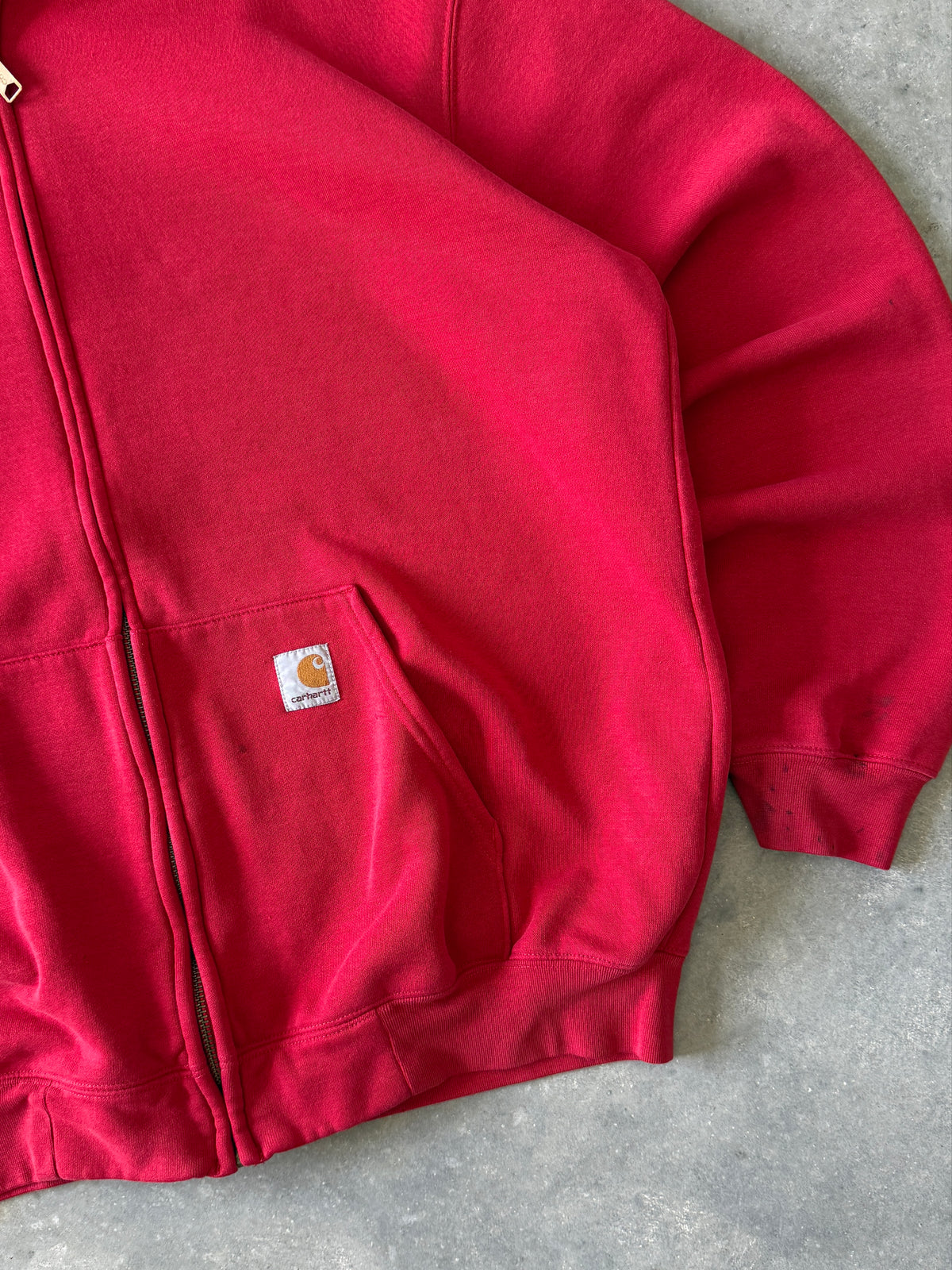 Vintage 2000s Cherry Red Carhartt Zip-up Hoodie (L)