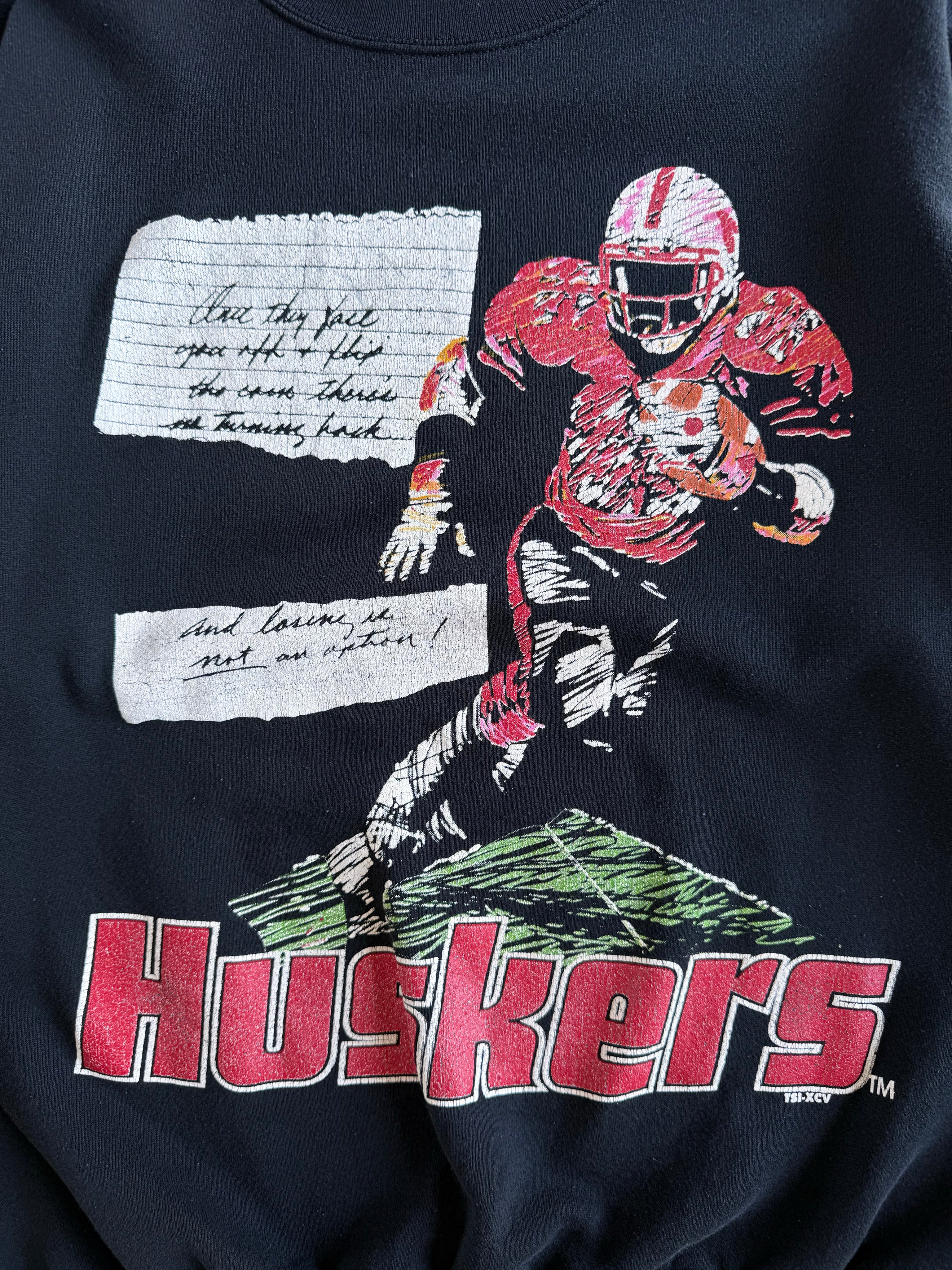 Vintage Nebraska Huskers Football Sweatshirt (XL)
