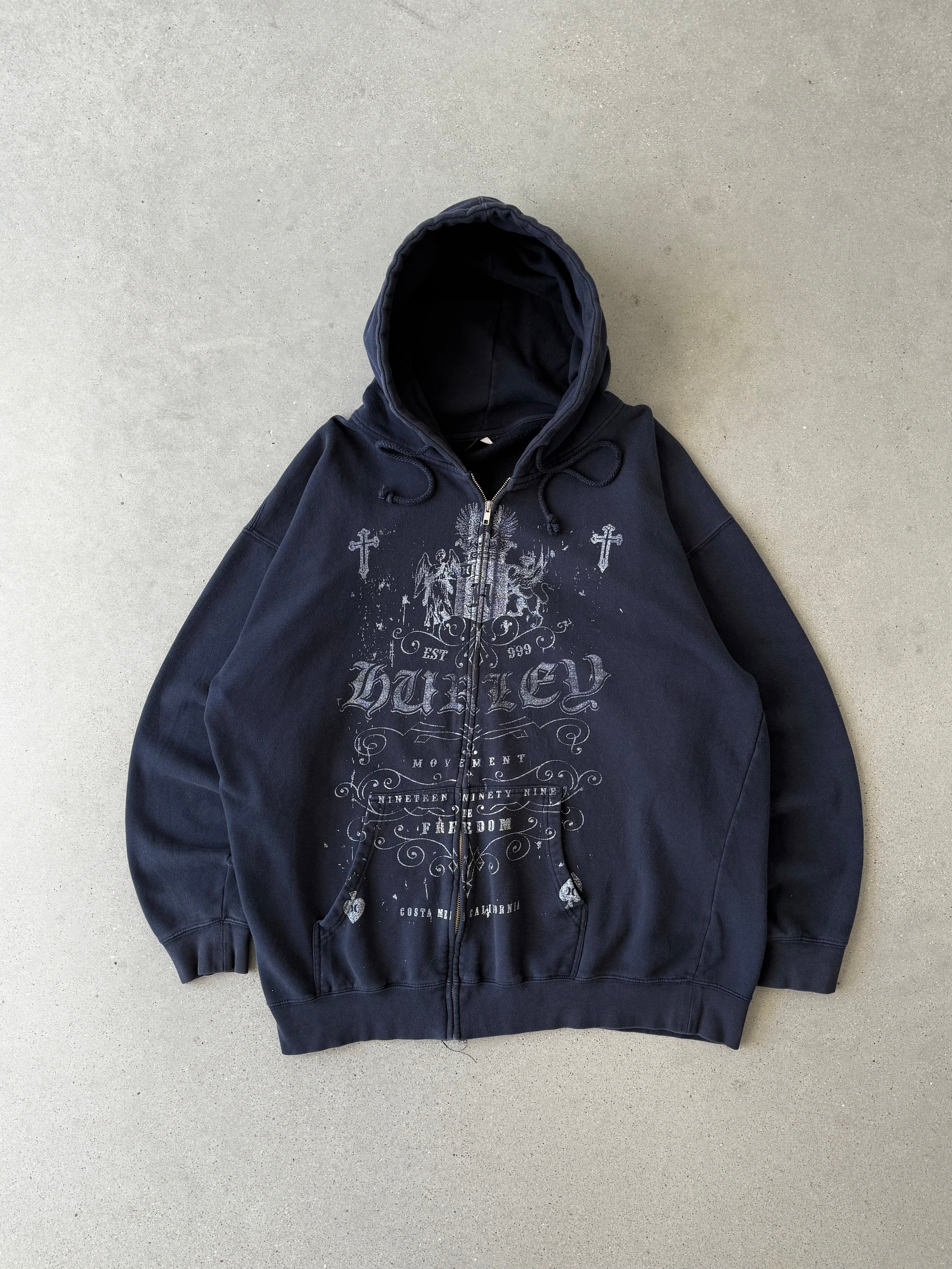 Vintage Y2K Hurley Zip-up Hoodie - XL