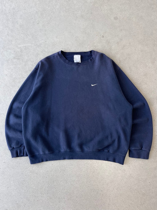 Vintage Nike Mini Swoosh Navy Crewneck - XL