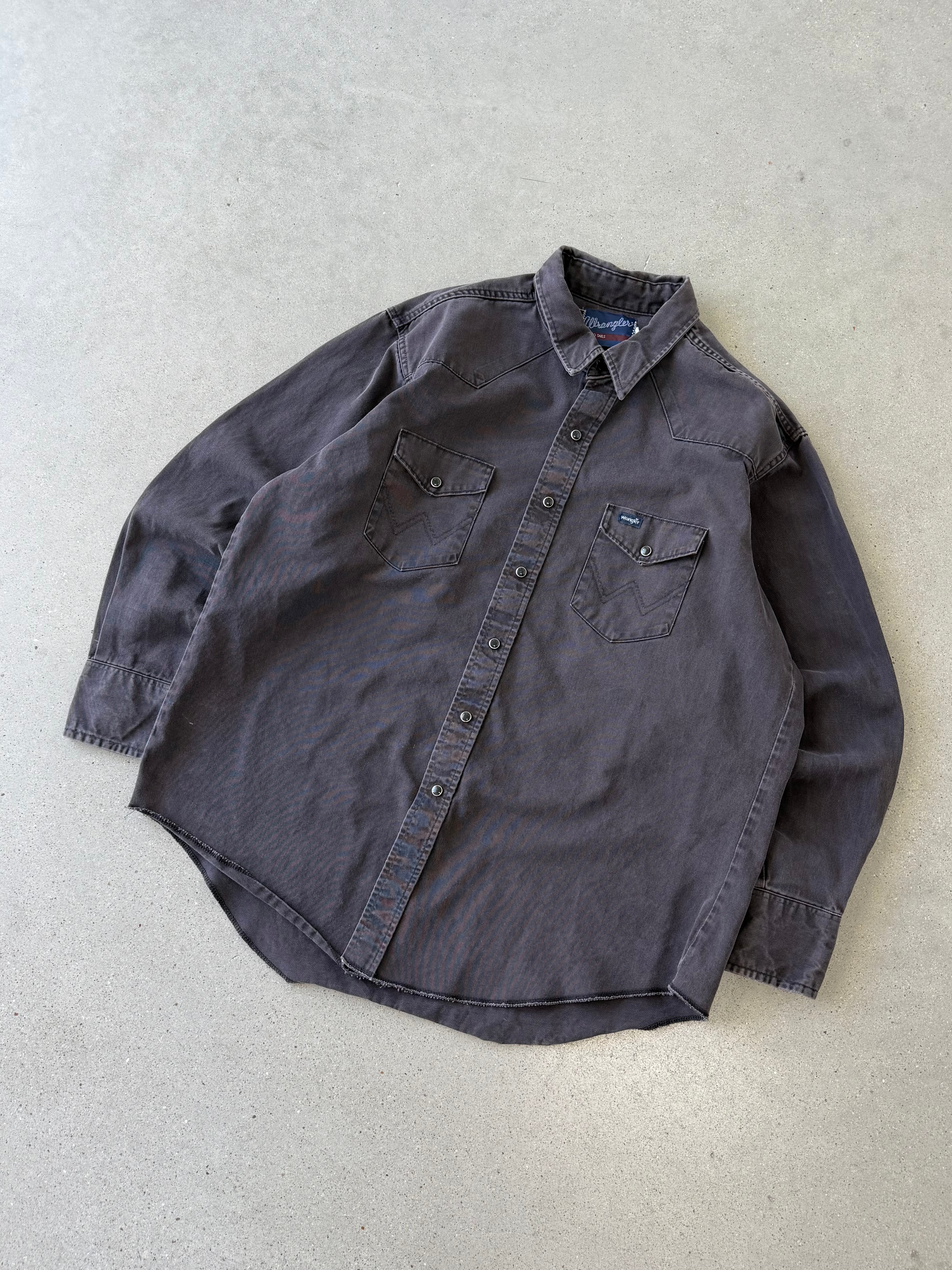 Vintage Wrangler Dark Chocolate Button-up Long Sleeve - XL