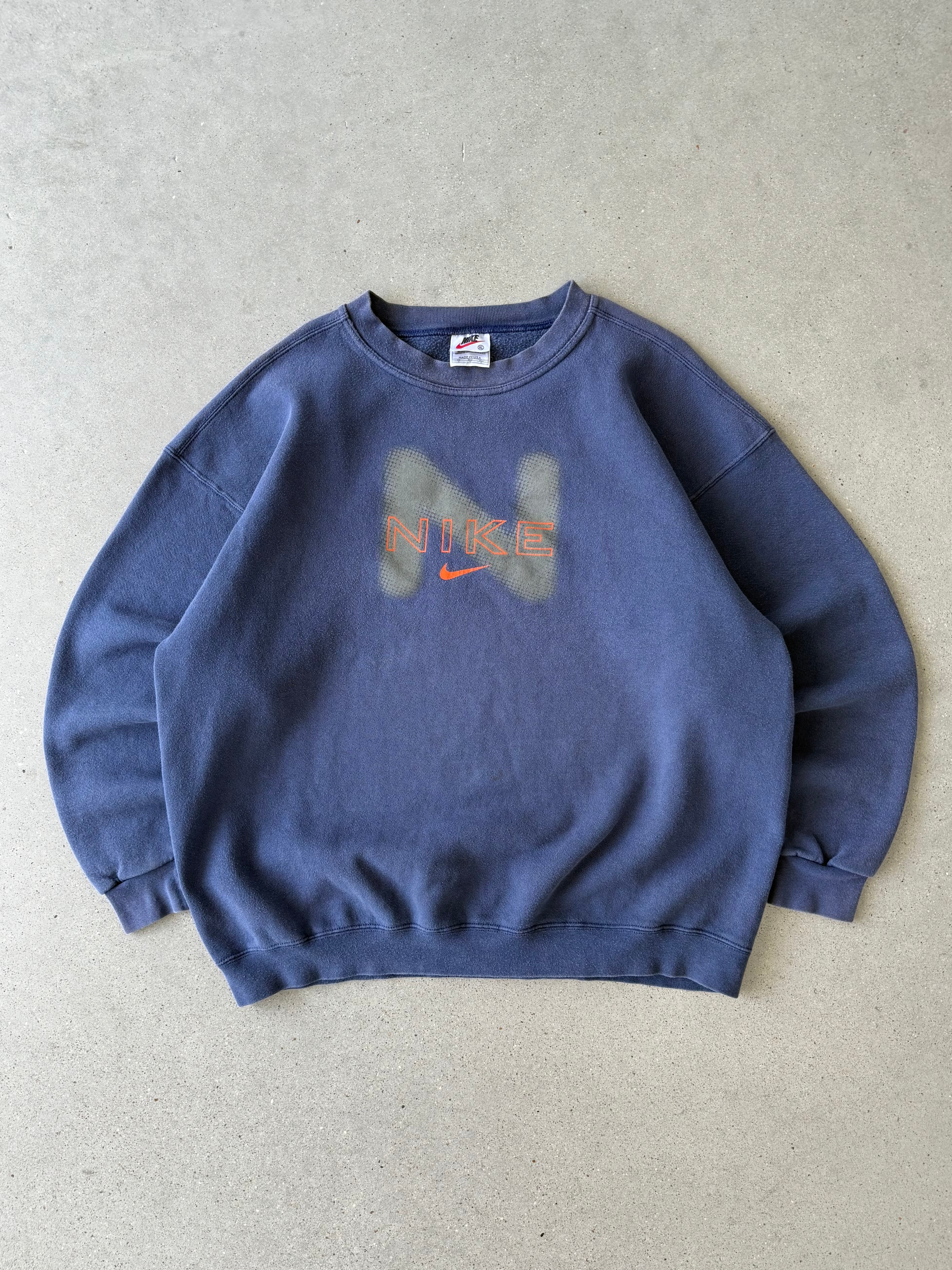 Vintage Nike 'Big N' Navy Crewneck - XL