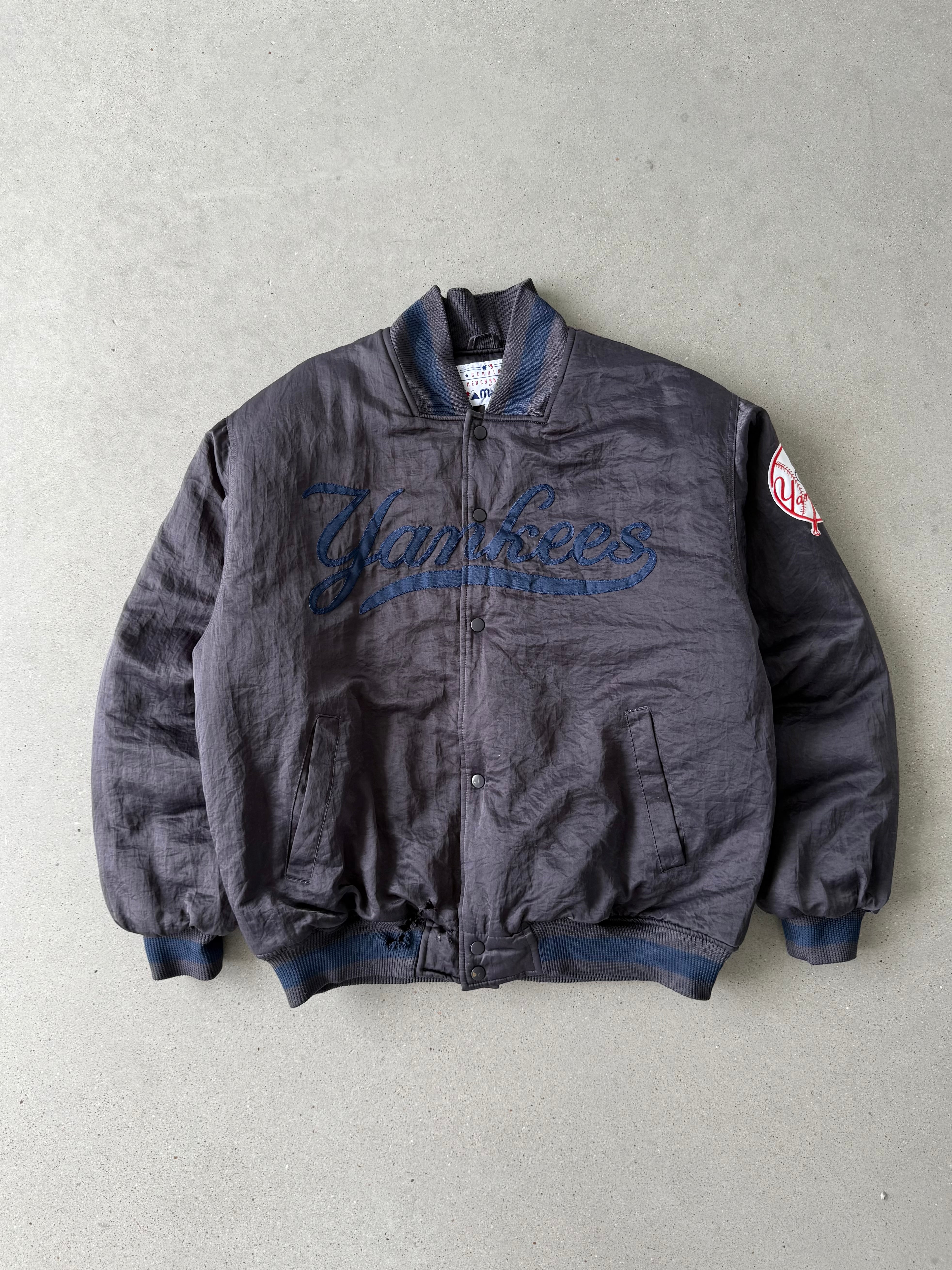 Vintage NY Yankees Tonal Puffer Satin Jacket - L