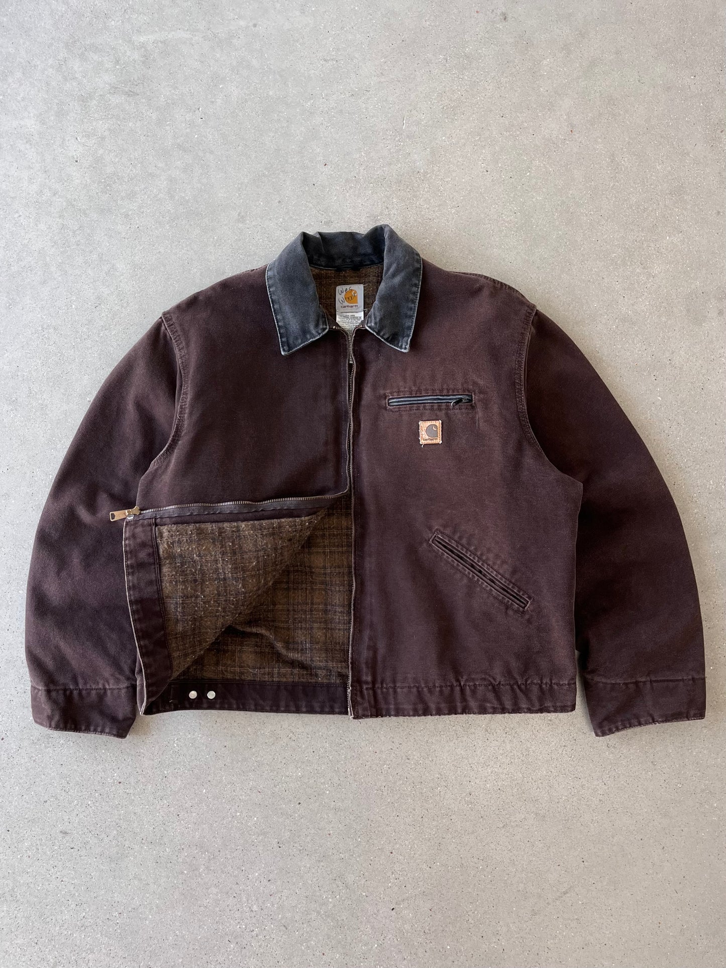 Vintage Carhartt Brown Blanket-lined Detroit Jacket - XL