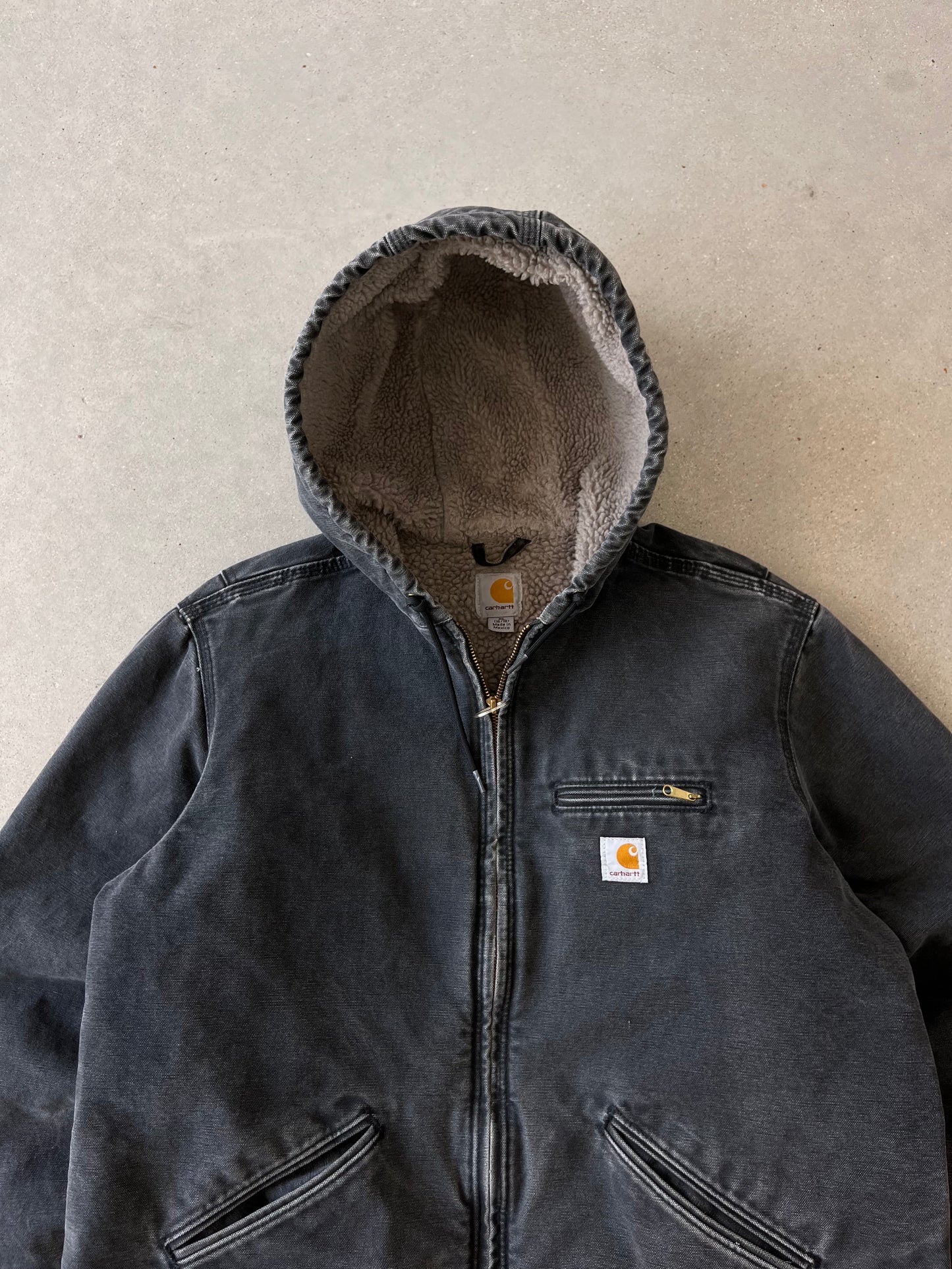 Vintage Carhartt Faded Black Sherpa-lined Armstrong Jacket - M