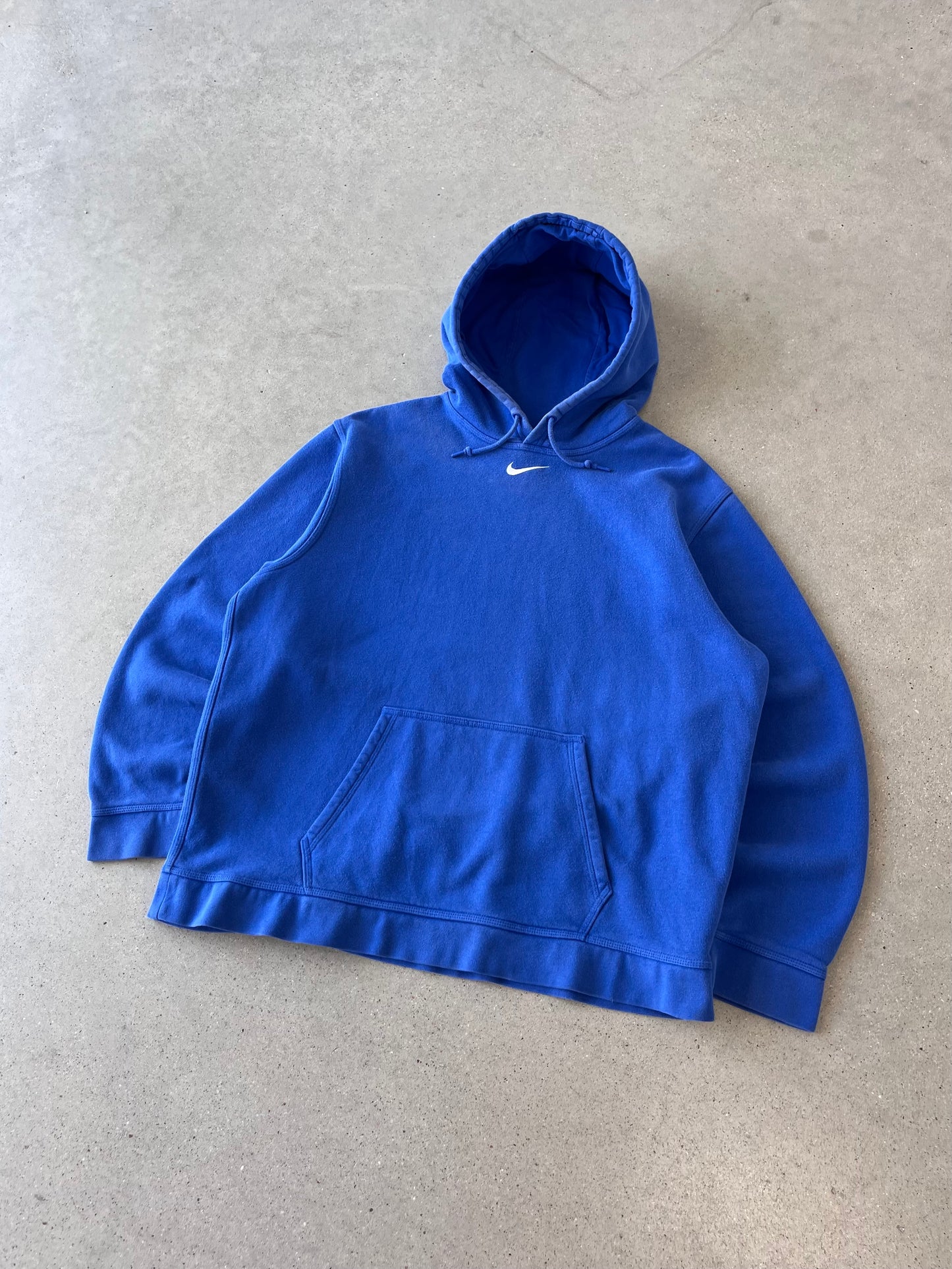 Vintage Nike Center Swoosh Blue Hoodie - XL