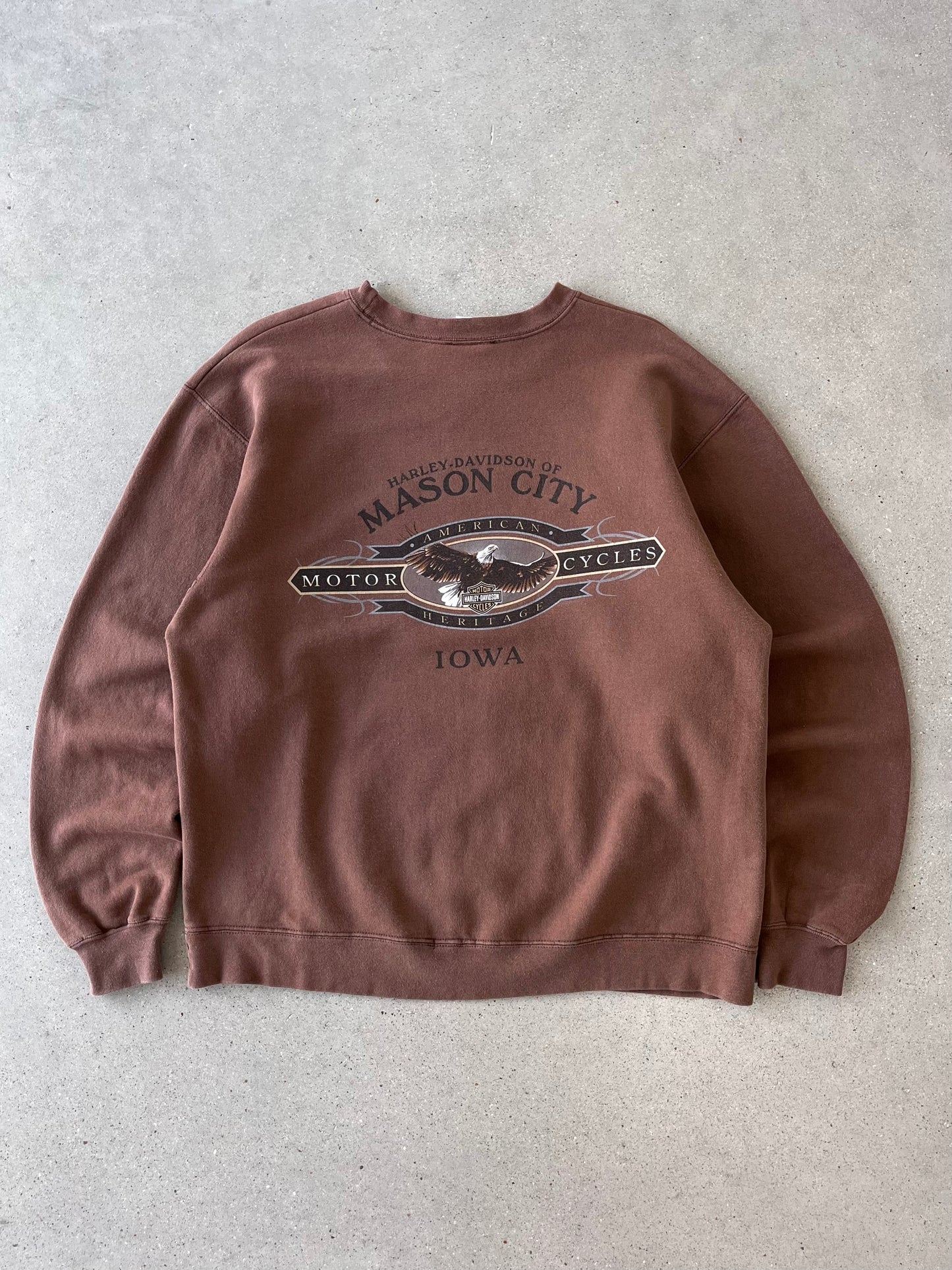 Vintage 2000 Brown Harley Davidson Crewneck - L