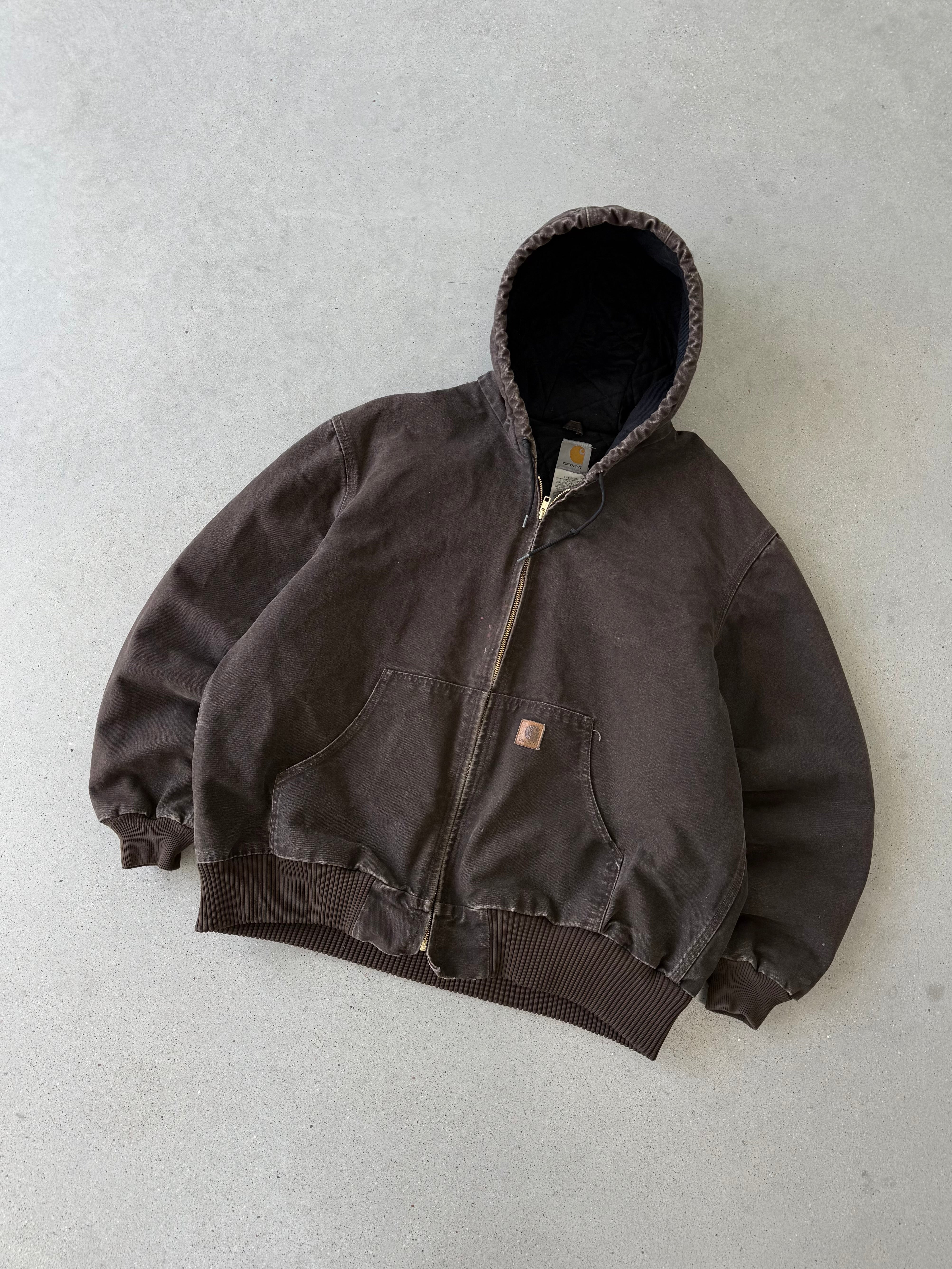 Vintage Carhartt J130 DKB Chocolate Brown Active Jacket - XL