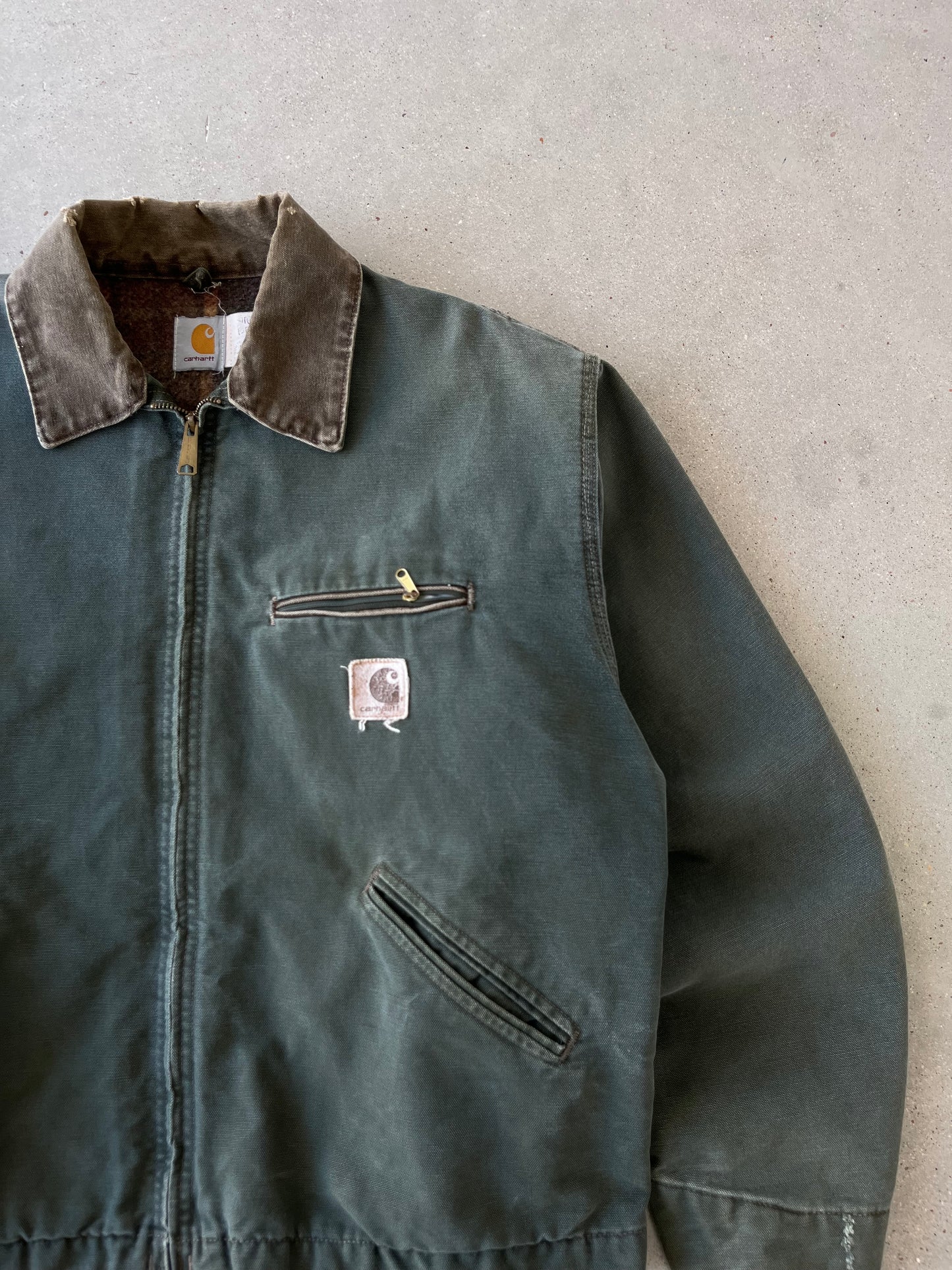 Vintage Carhartt Olive Blanket-lined Detroit Jacket - XL