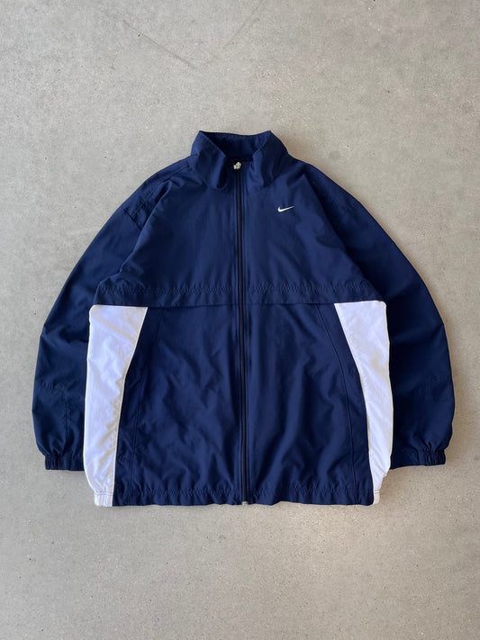 Vintage Nike Mini Swoosh Navy/White Track Jacket - XL