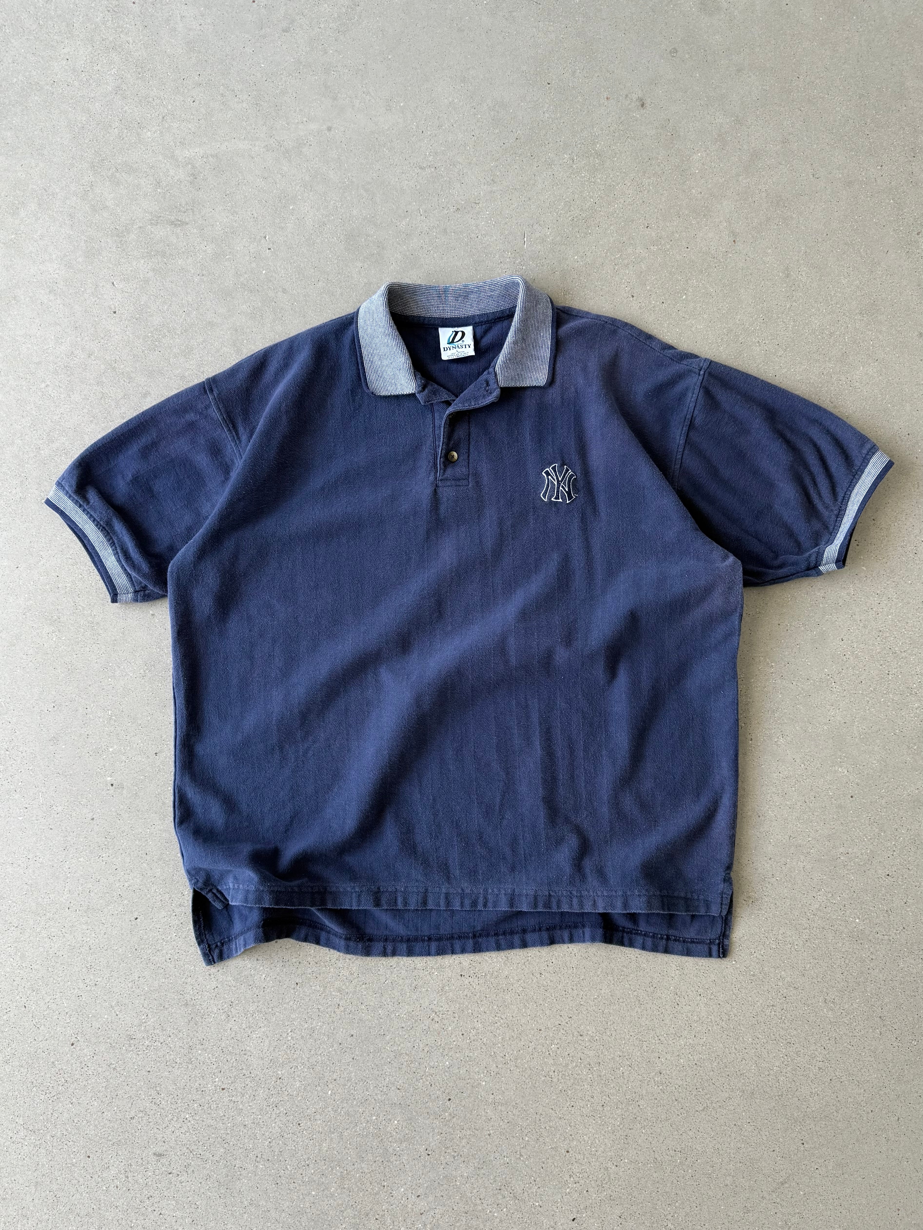 Vintage NY Yankees Oversized Polo Shirt - L