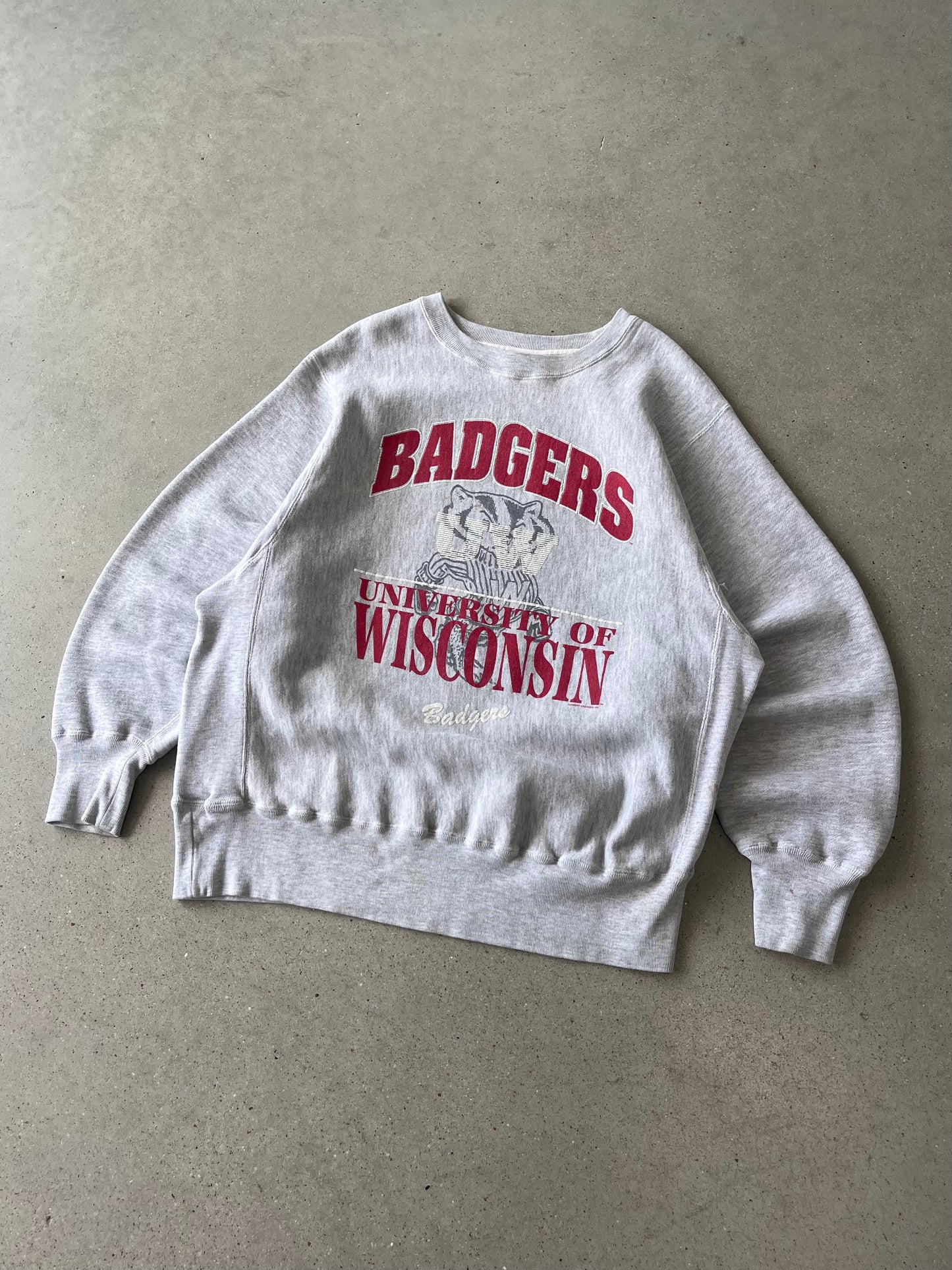 Vintage Badgers University of Wisconsin Crewneck - XL