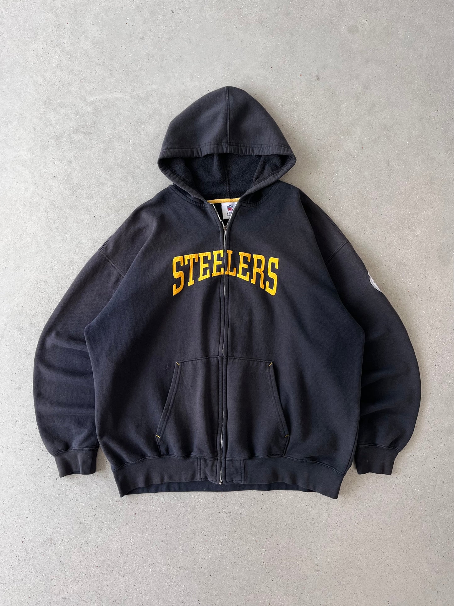 Vintage Steelers Zip-Up NFL Hoodie - XL