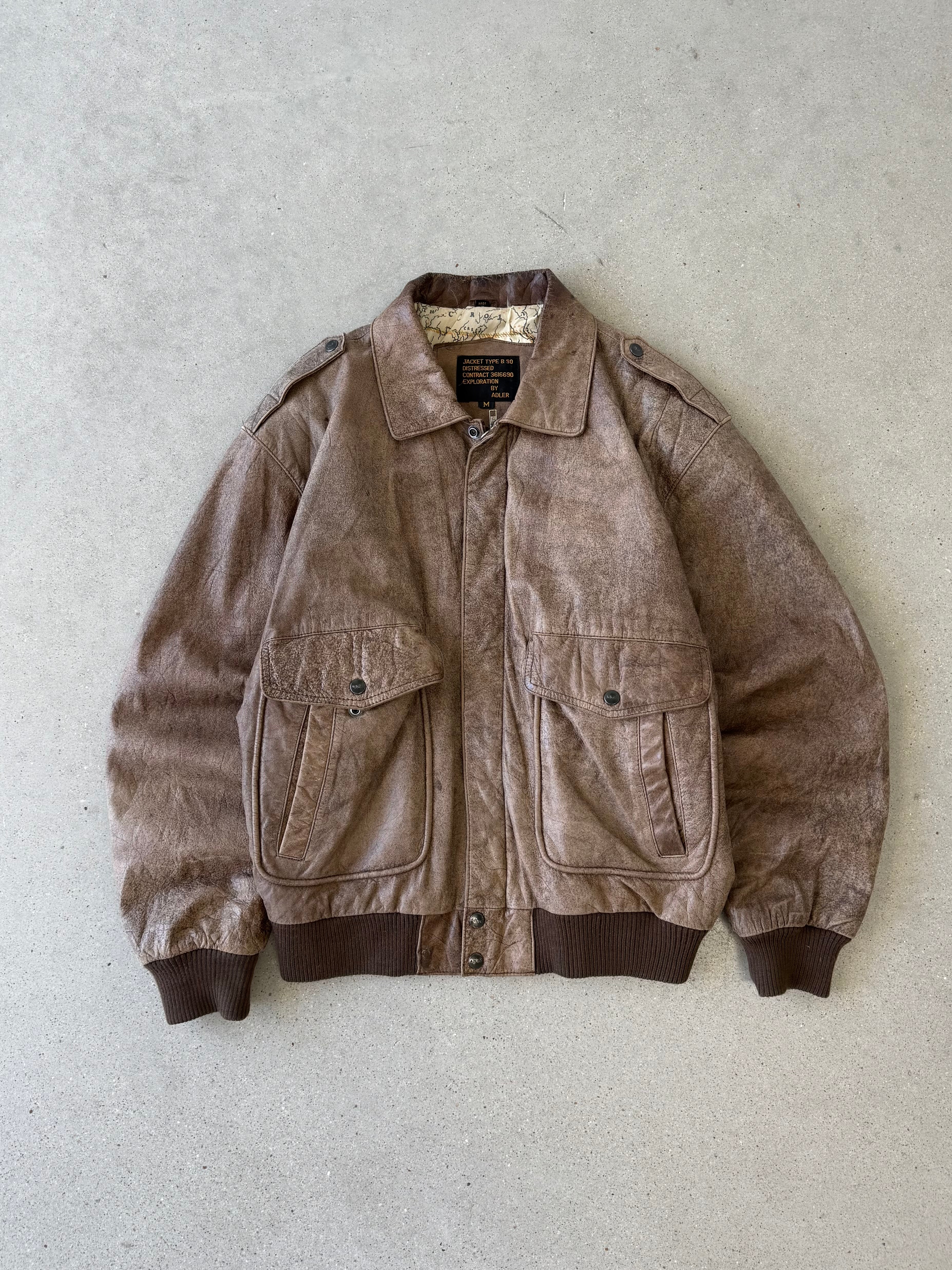 Vintage Adler Aviator Leather Jacket - M