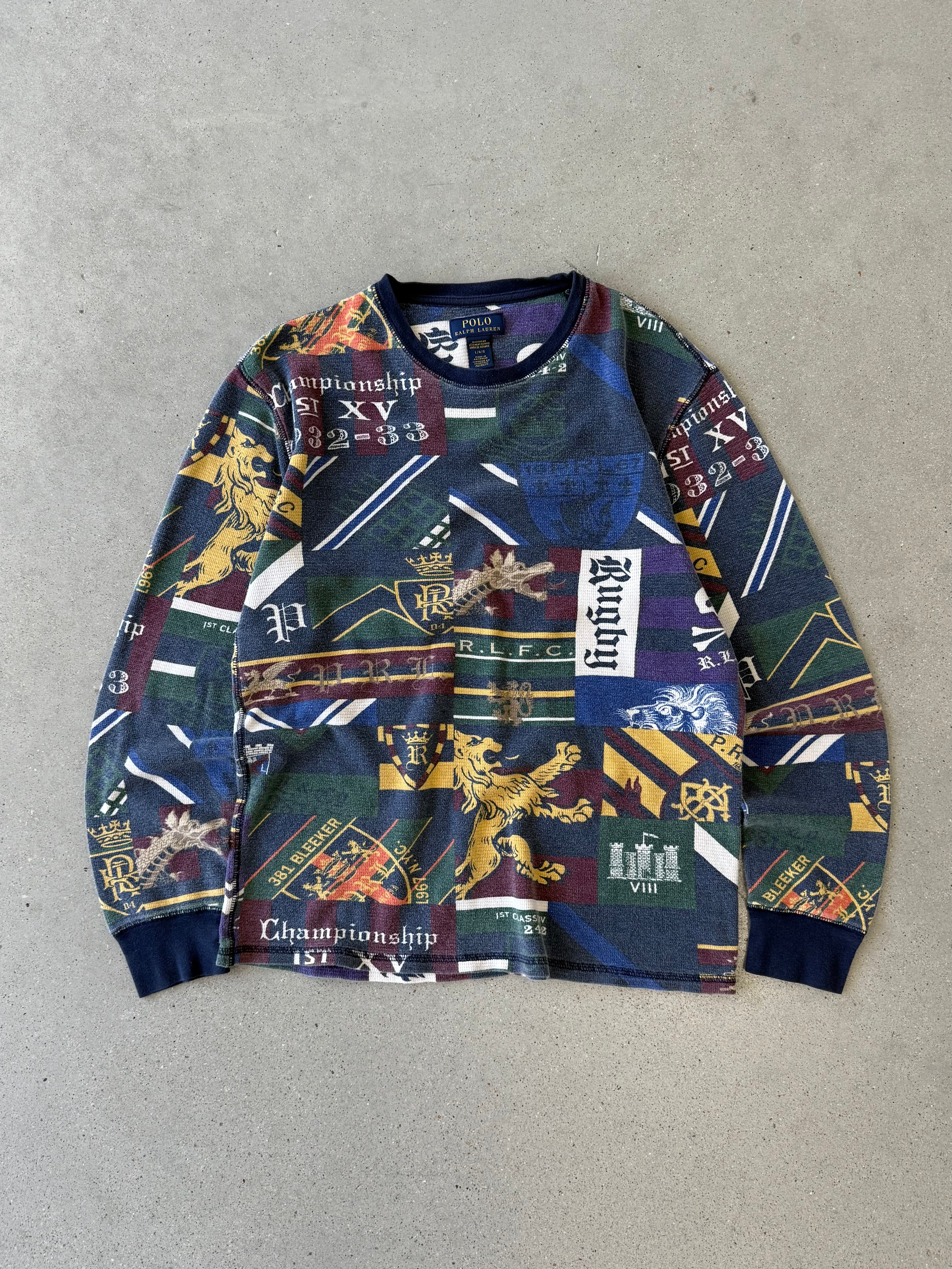 Vintage Polo Ralph Lauren Rugby AOP Long Sleeve - L