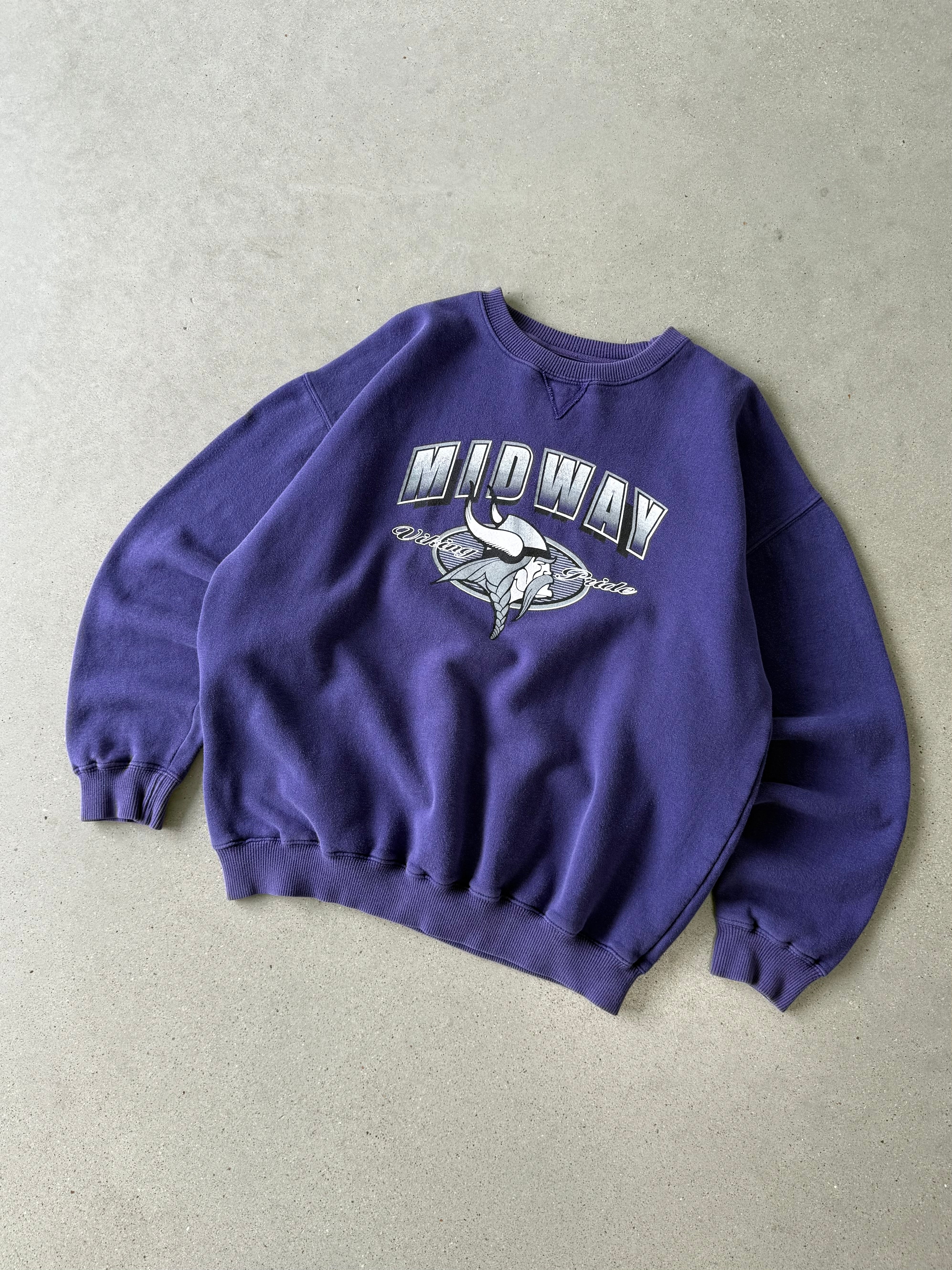 Vintage 90s Minnesota Viking Crewneck - L