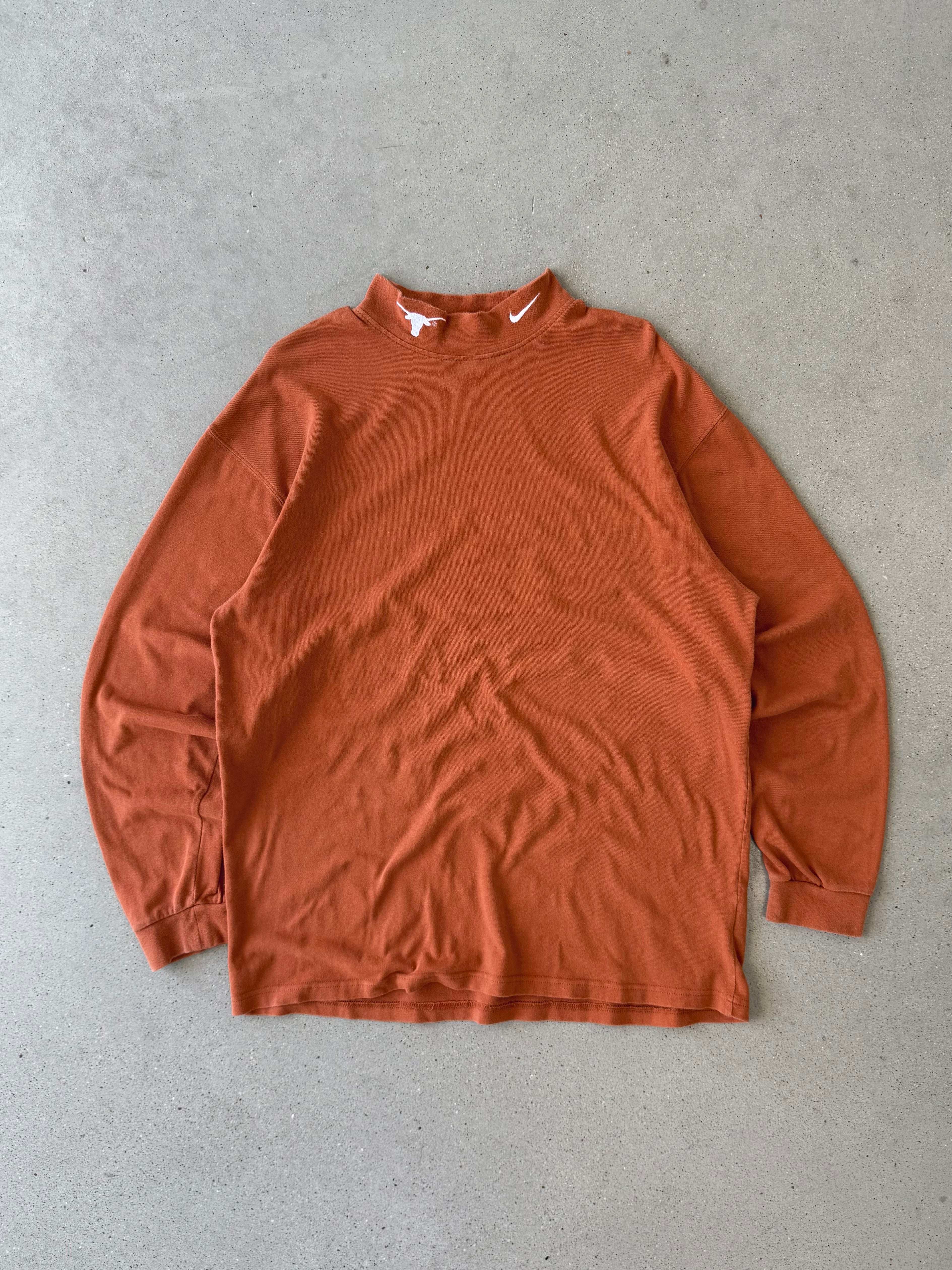 Vintage Nike TEAM Texas Longhorn Mock Neck Long Sleeve - L
