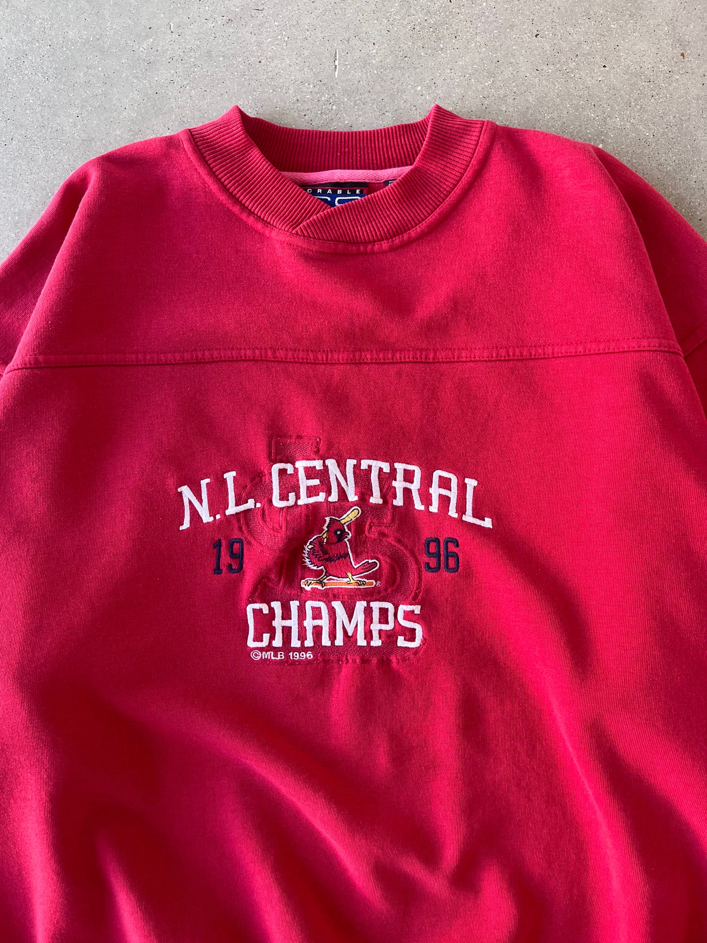 Vintage 1996 Cardinals Baseball N.L. Central Champs Crewneck - L