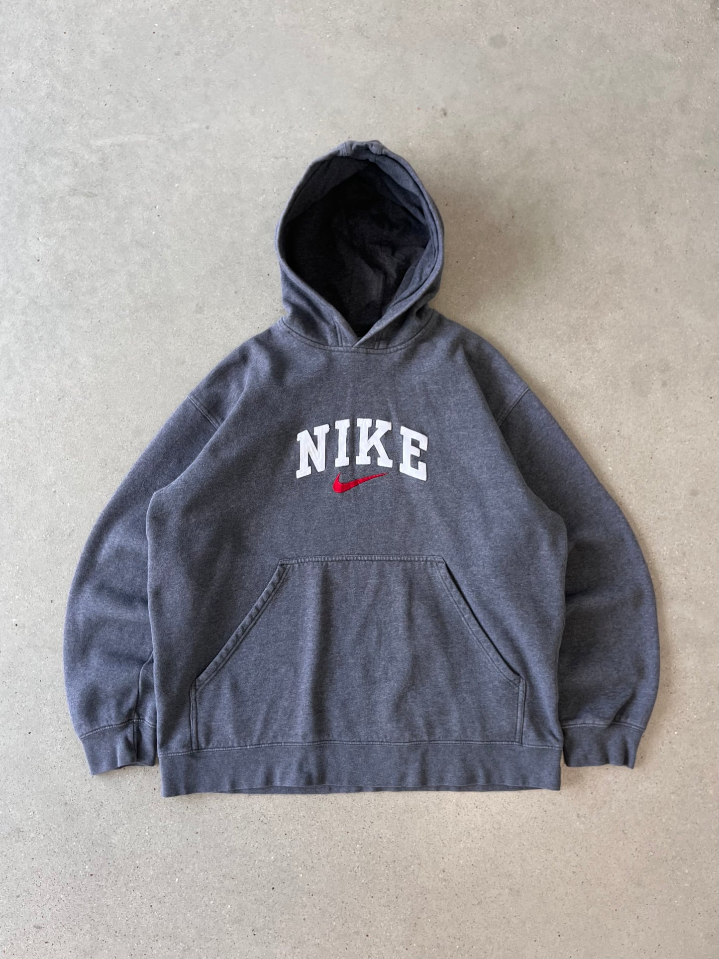 Vintage 2000s Nike Spell-out Gray Hoodie - L