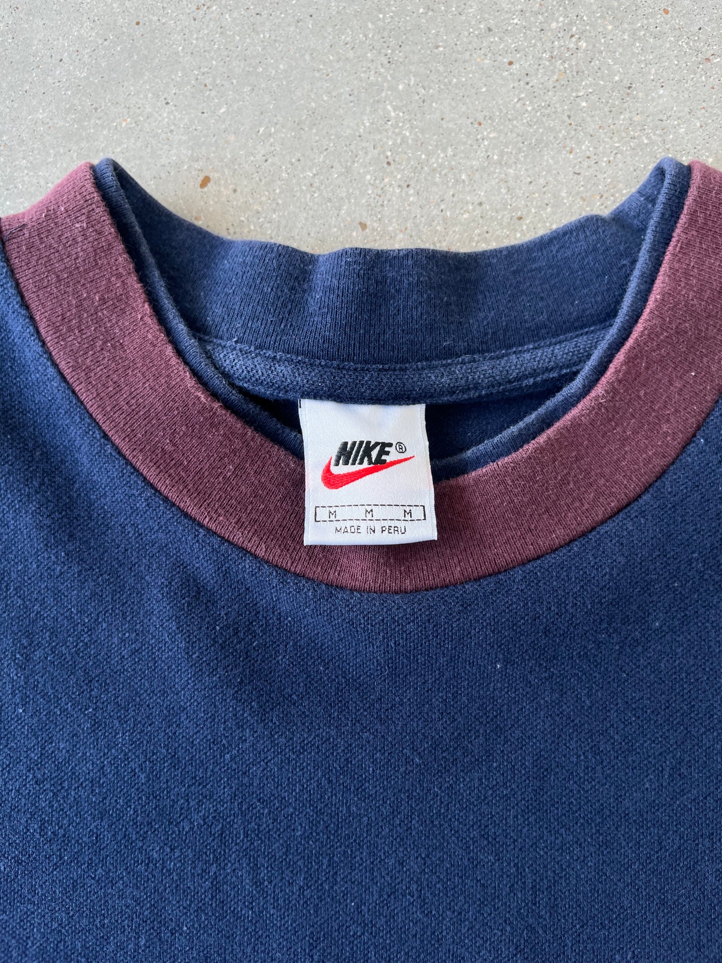 Vintage 90s Nike Swoosh Ringer Tee - XL