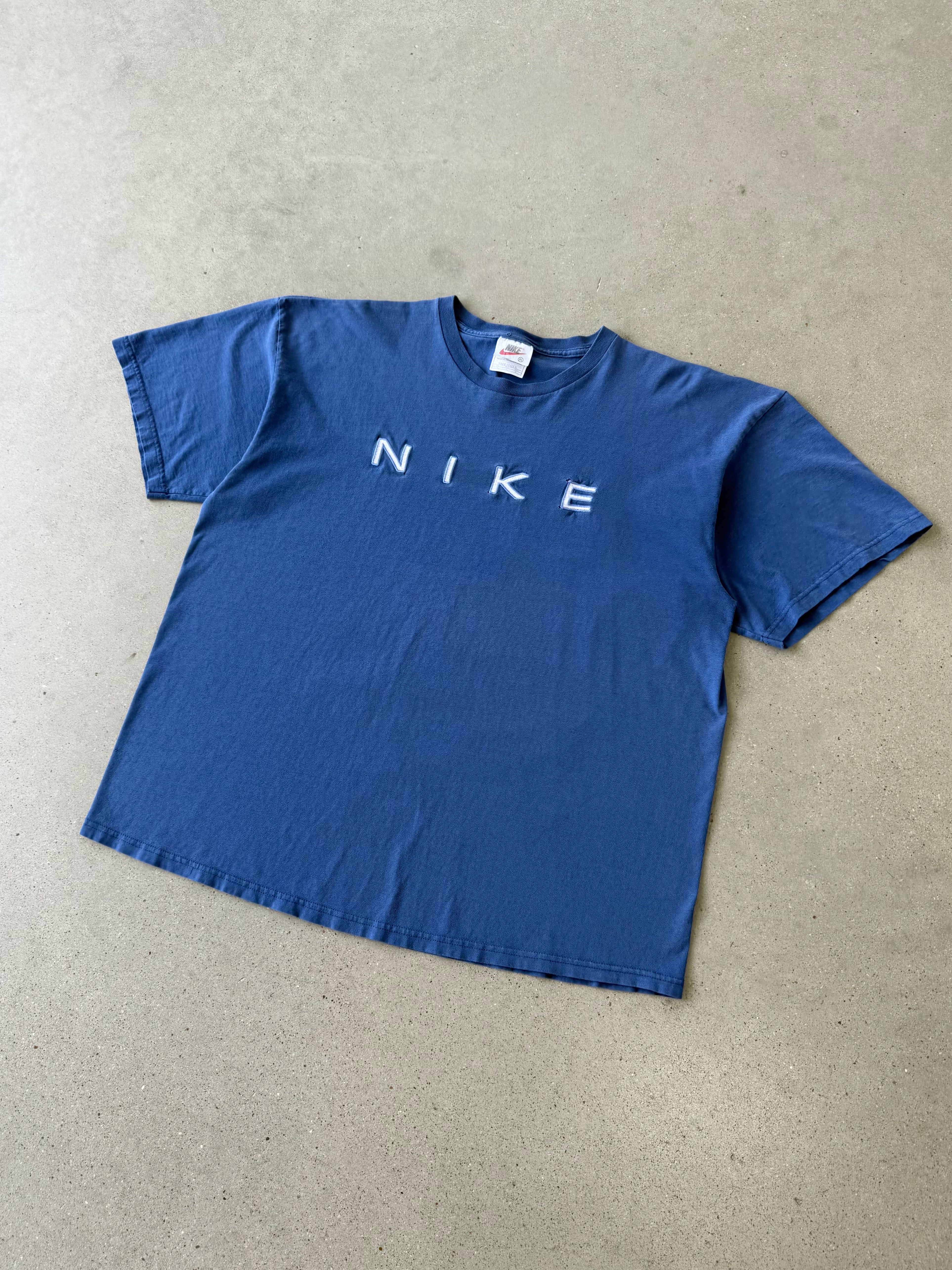 Vintage 90s Nike Spell-out Blue Tee - XL