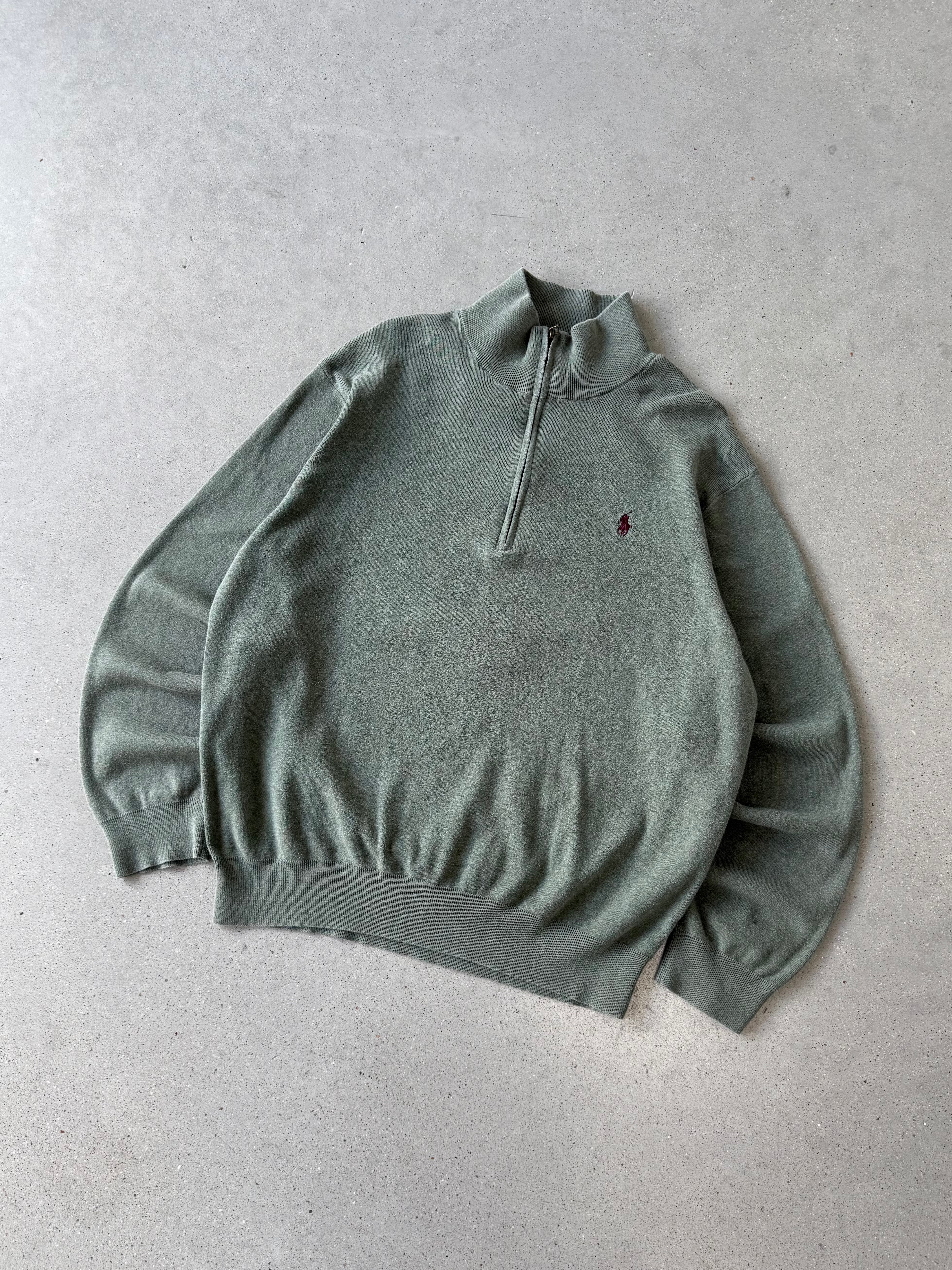 Vintage Polo Ralph Lauren Green Quarter Zip - XL