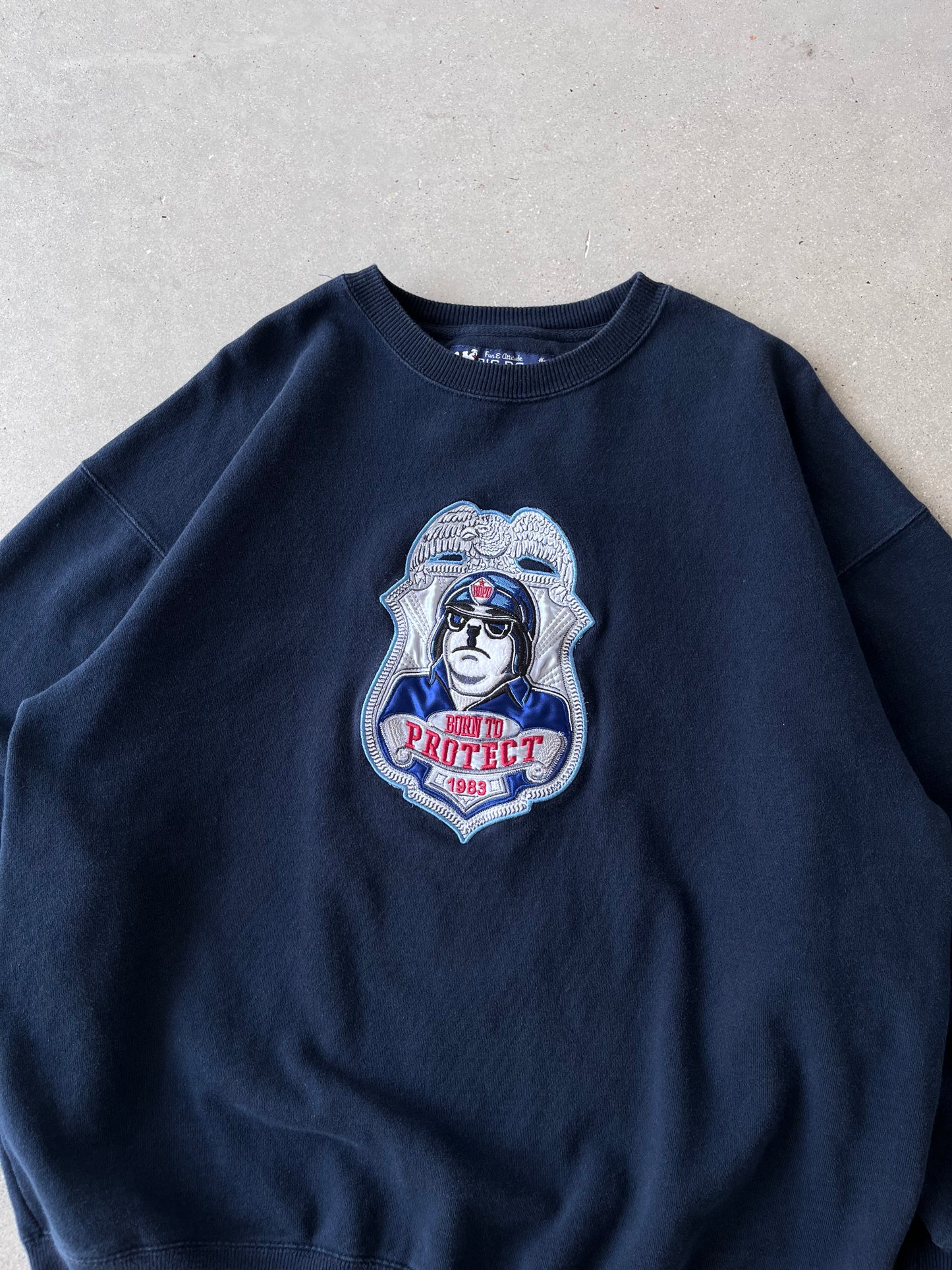 Vintage Big Dogs "Born to Protect" Sweatshirt - M