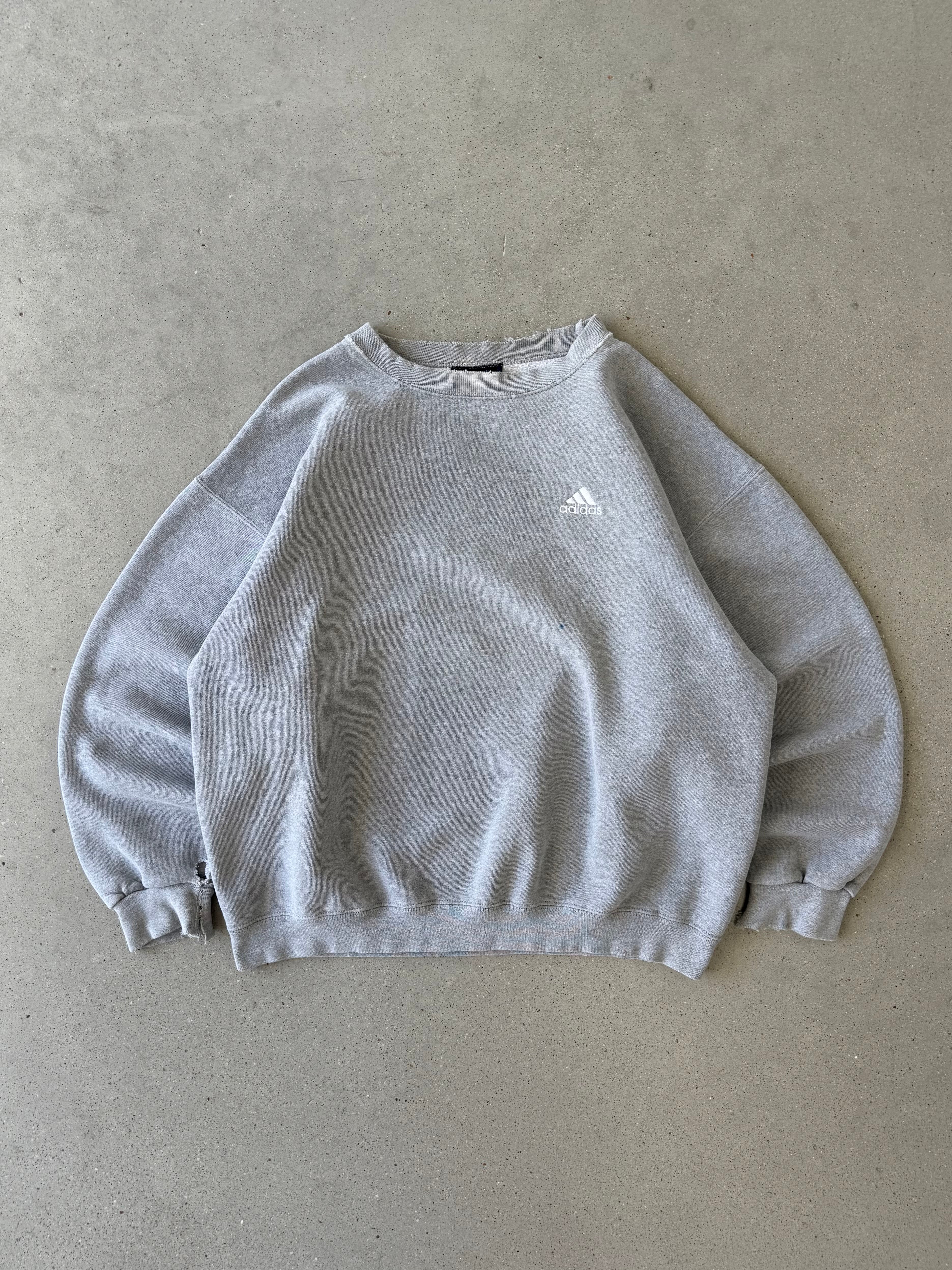 Vintage 90s Adidas Heather Gray Sweatshirt  - L