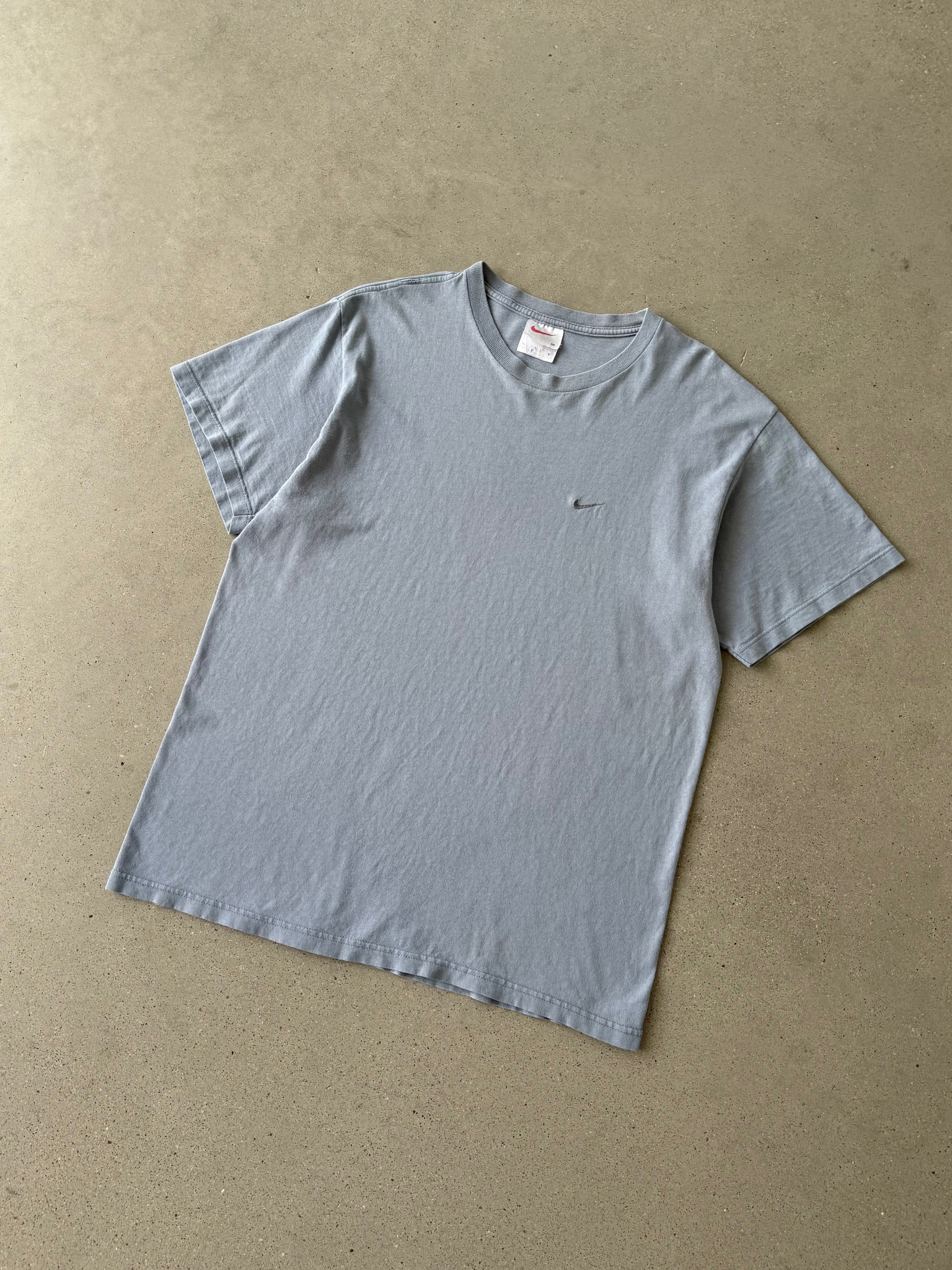Vintage 1990s Nike Sky Blue Mini Swoosh Tee - M