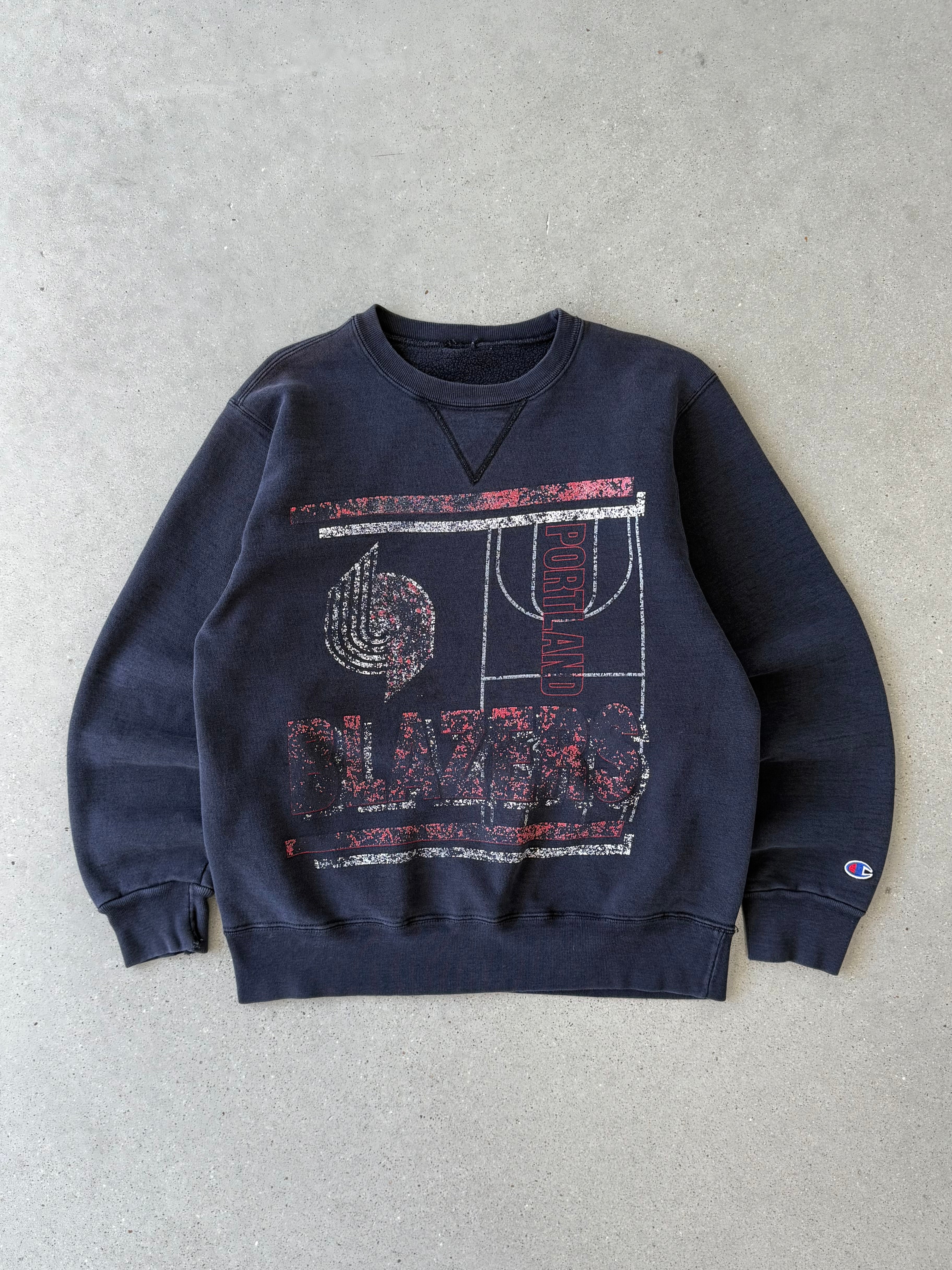 Vintage Portland Blazers Faded Black Sweatshirt  - L