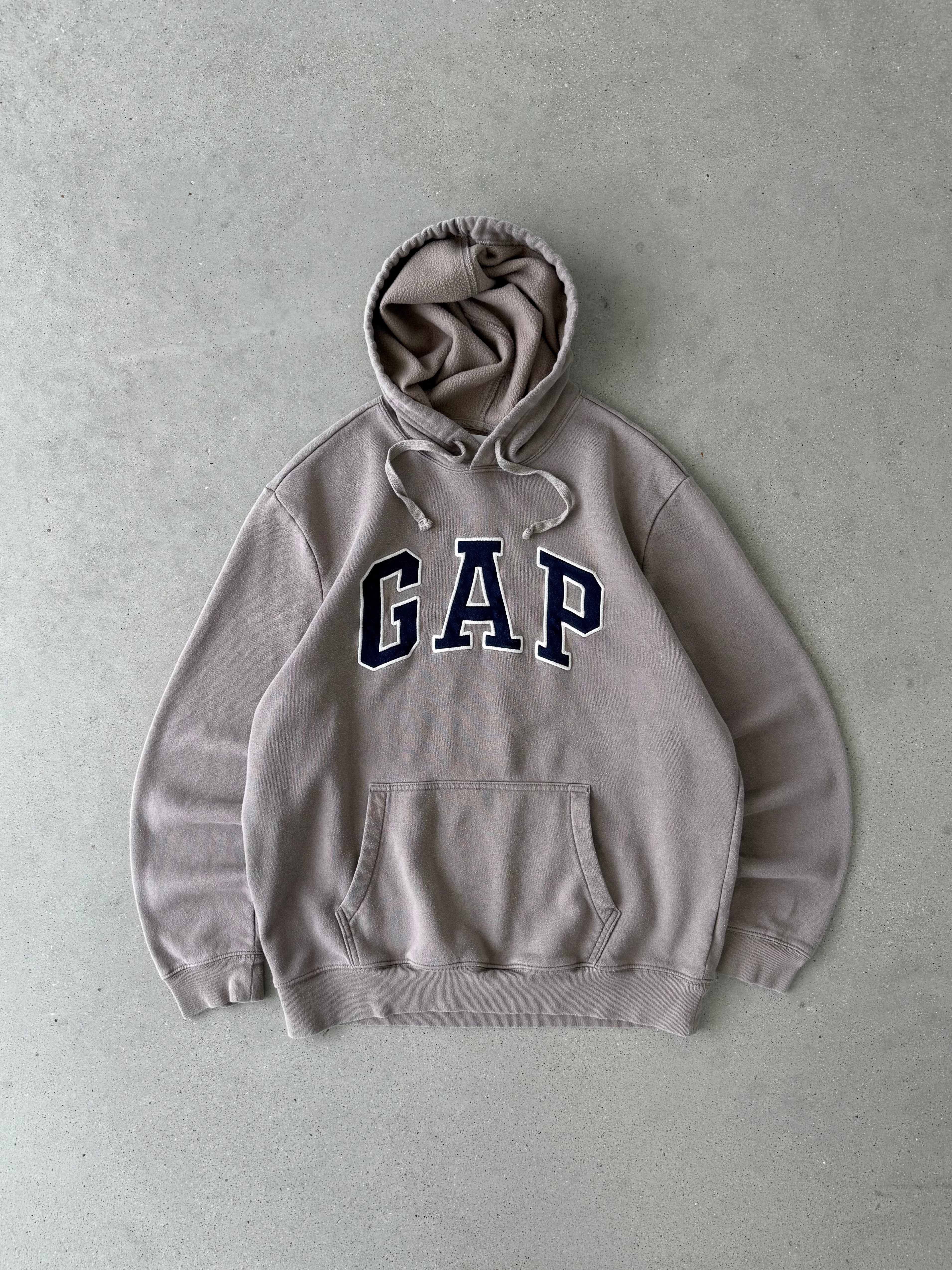 Vintage GAP Spellout Cream Hoodie - L