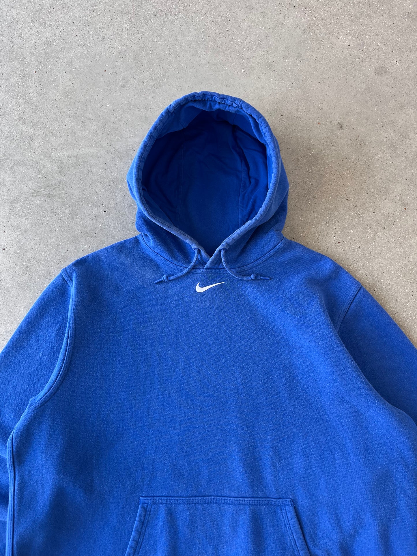 Vintage Nike Center Swoosh Blue Hoodie - XL