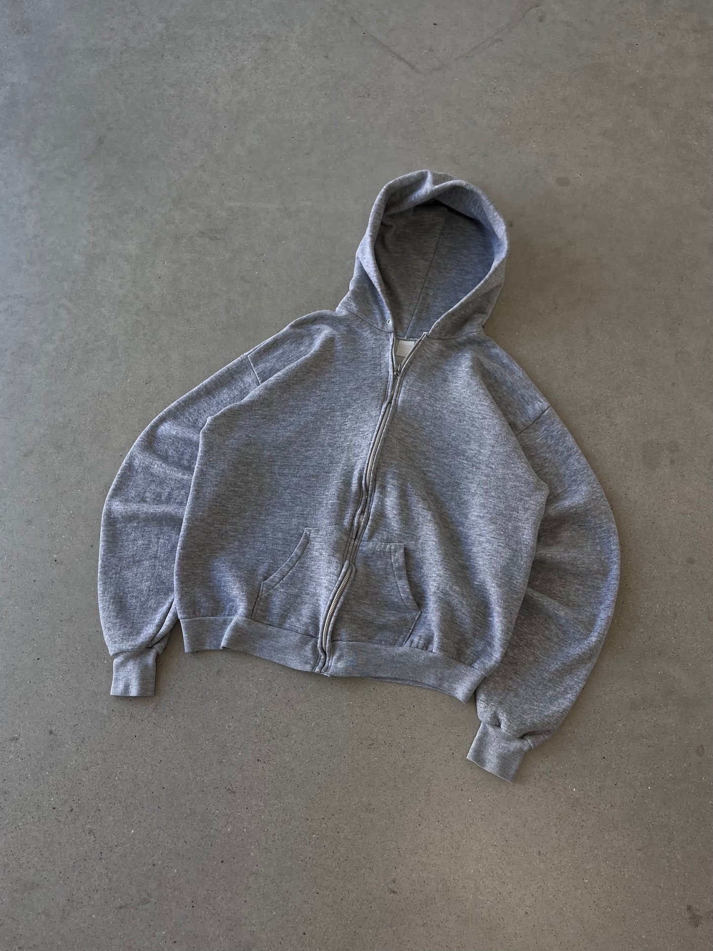 Vintage 80s Blank ZipUp Hoodie - XL