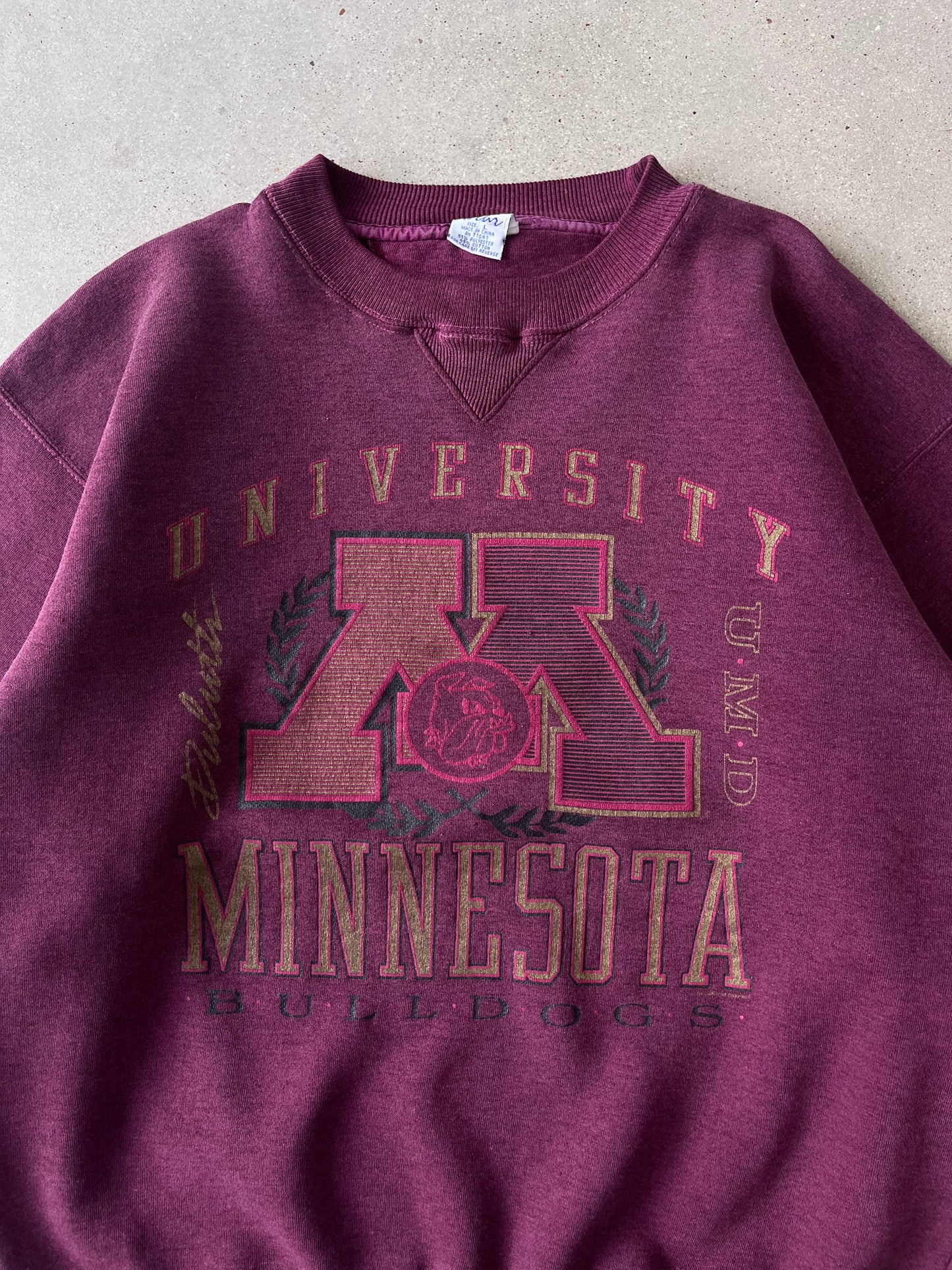 Vintage University of Minnesota Bulldogs Crewneck - L