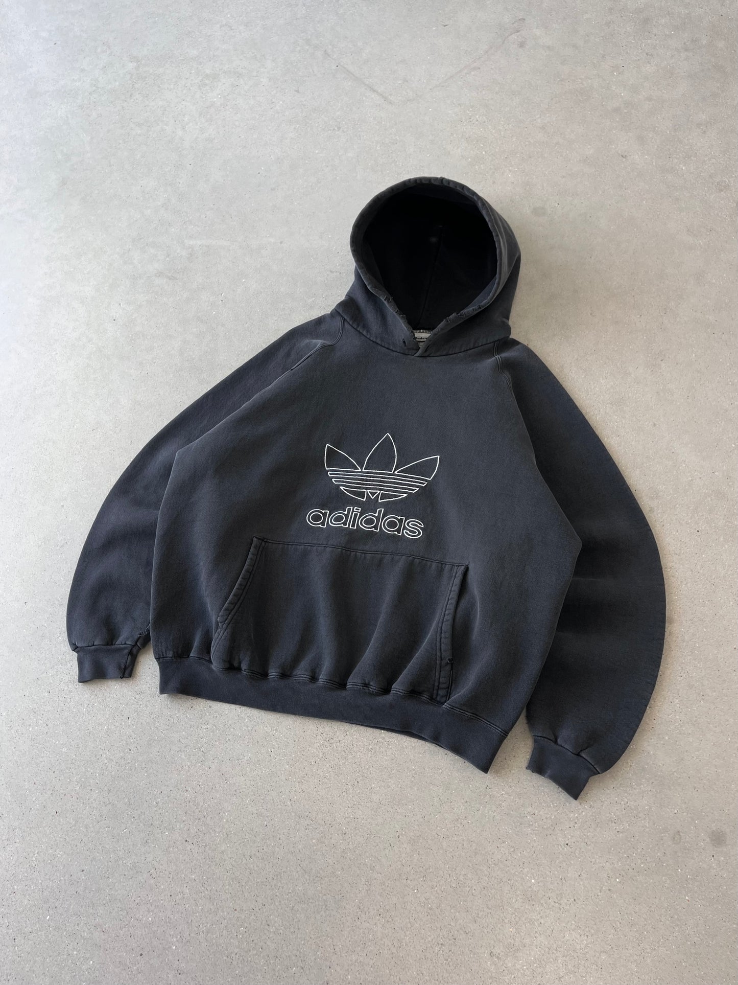 Vintage 90s Adidas Distressed Hoodie - L