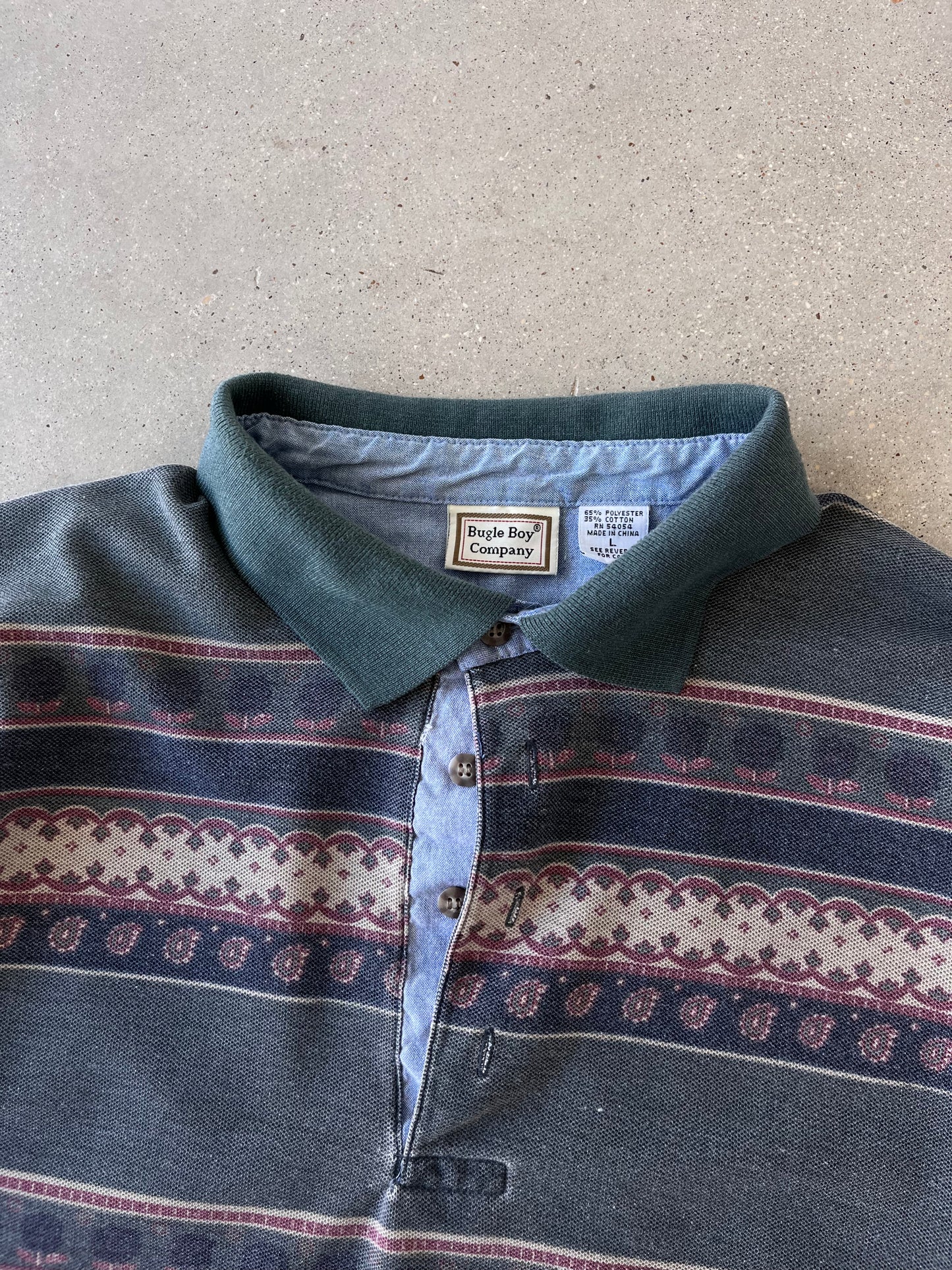 Vintage Bugle Boy Polo Long Sleeve - L