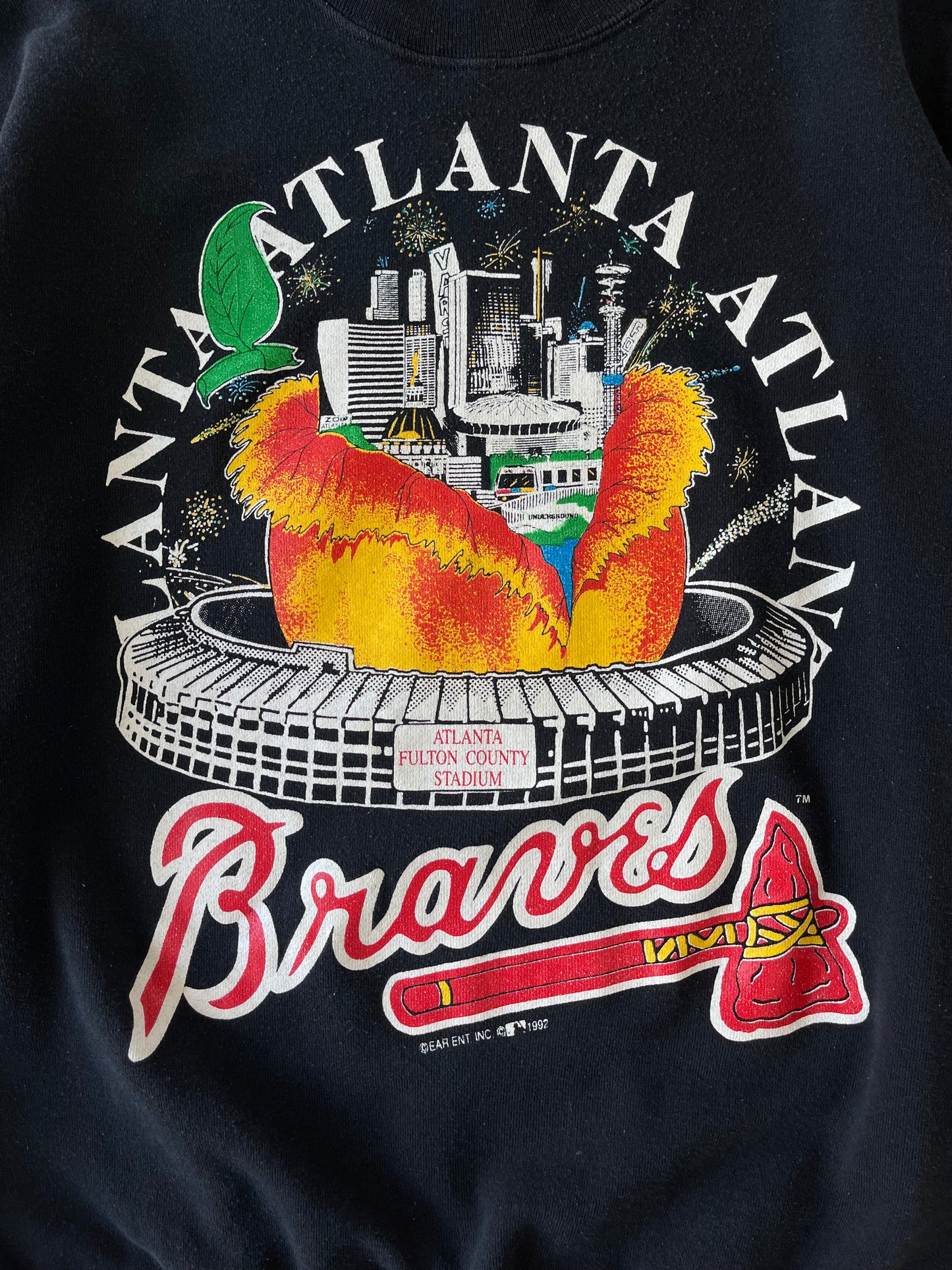 Vintage 1992 Atlanta Braves Graphic Crewneck - XL