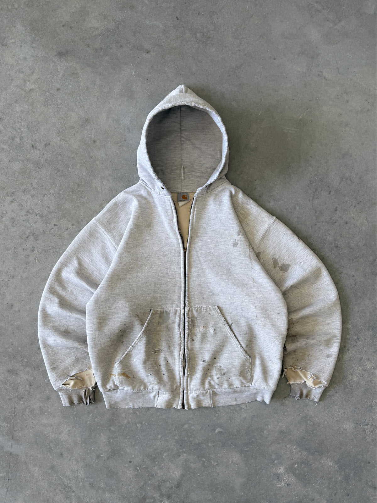 Vintage 1990s Distressed Waffle-lined Carhartt Hoodie (L)
