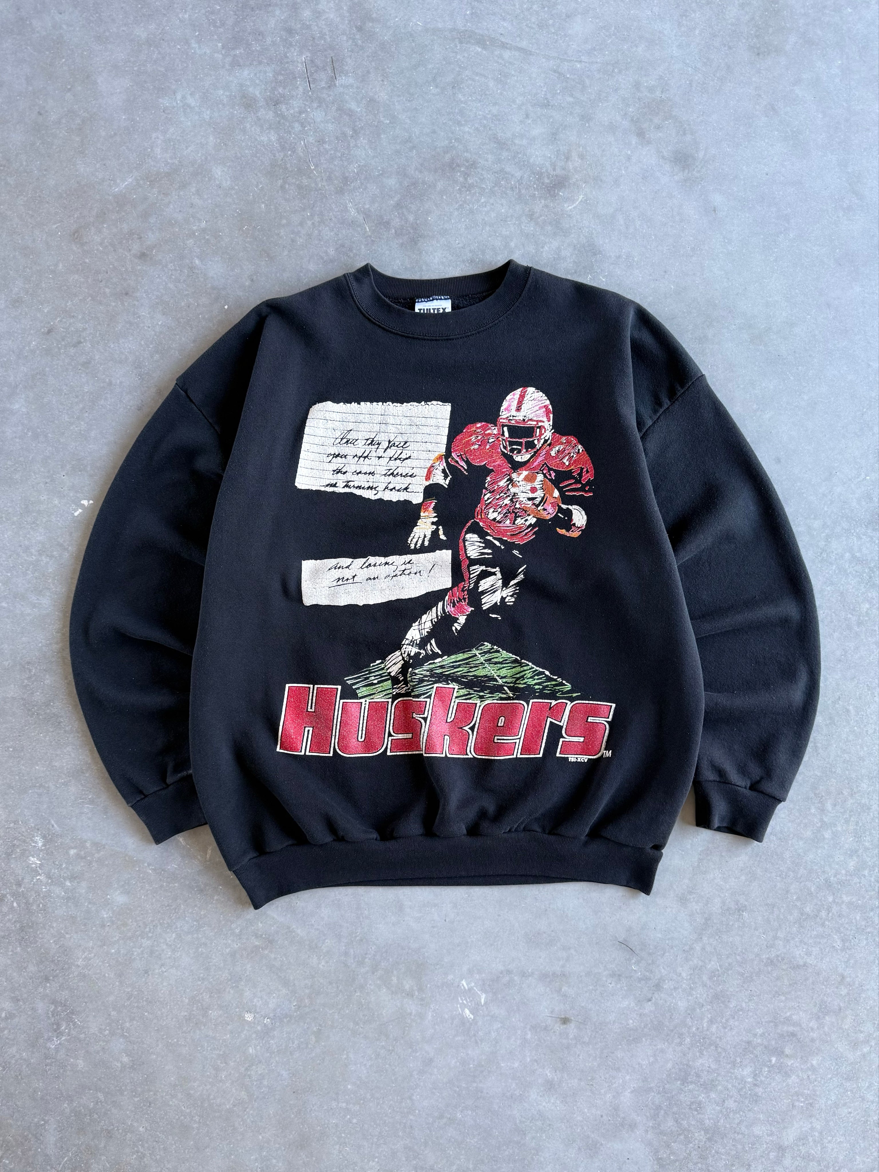 Vintage Nebraska Huskers Football Sweatshirt (XL)