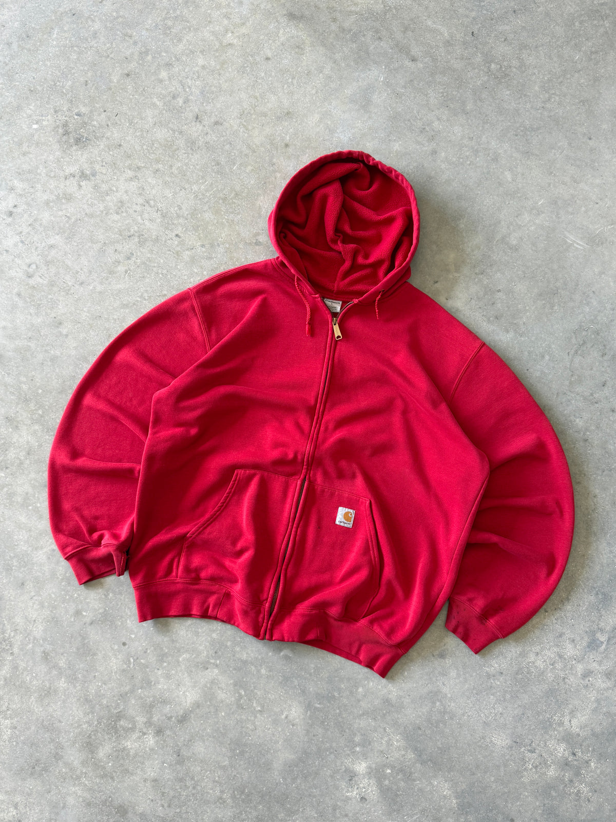 Vintage 2000s Cherry Red Carhartt Zip-up Hoodie (L)