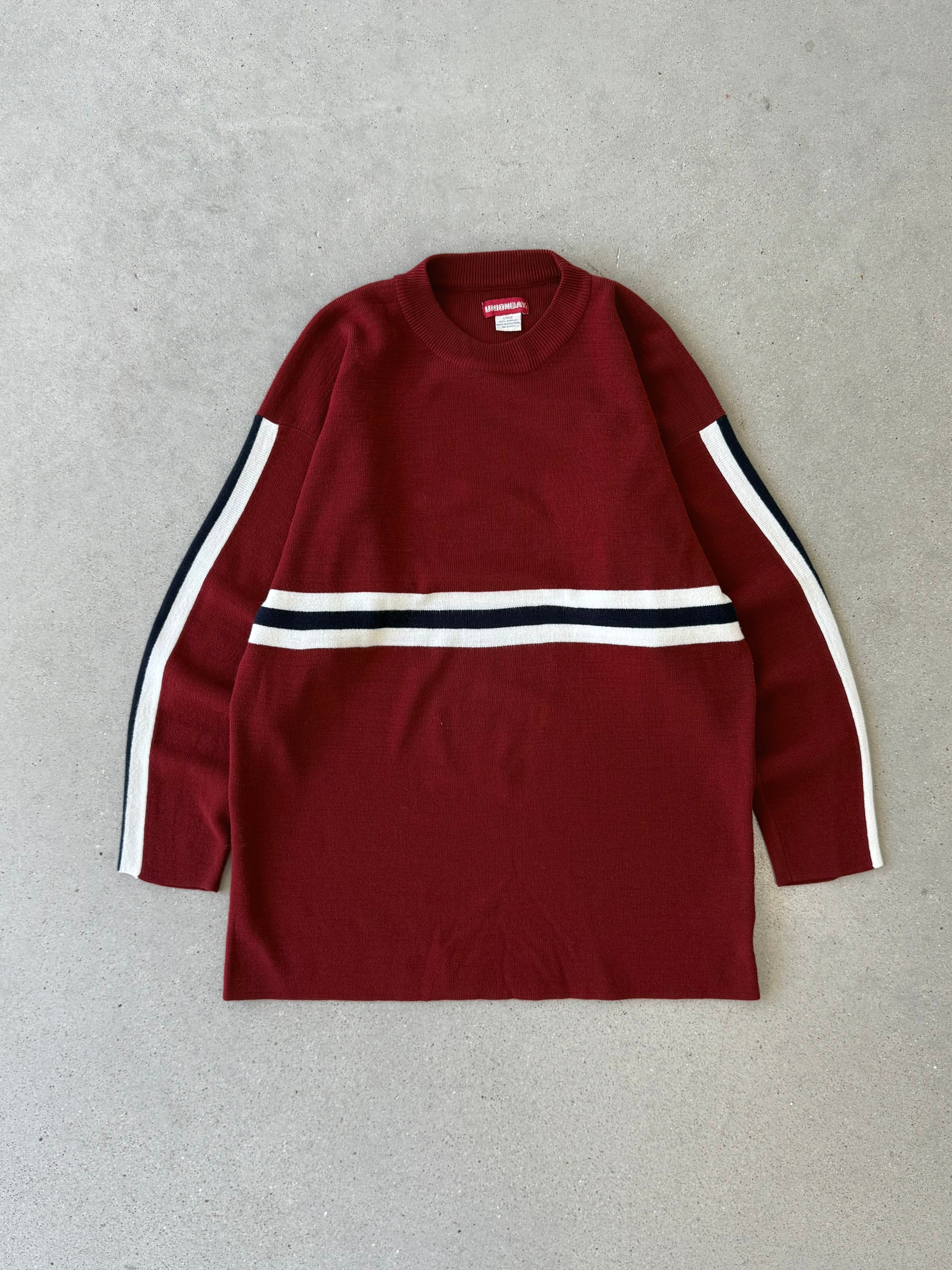 Vintage Unionbay Red Striped Sweater - L