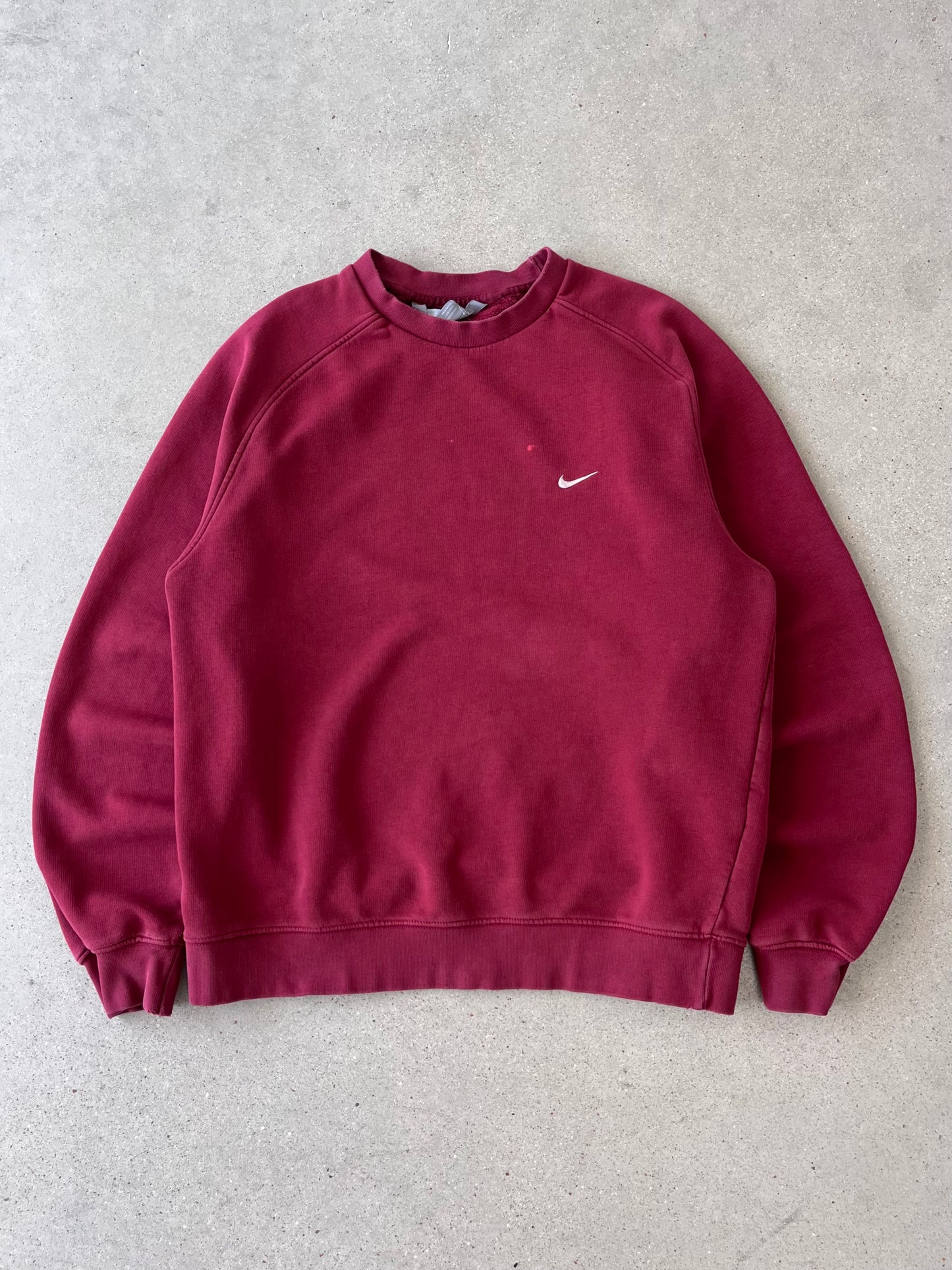 Vintage Nike Red Wine Mini Swoosh Crewneck - L